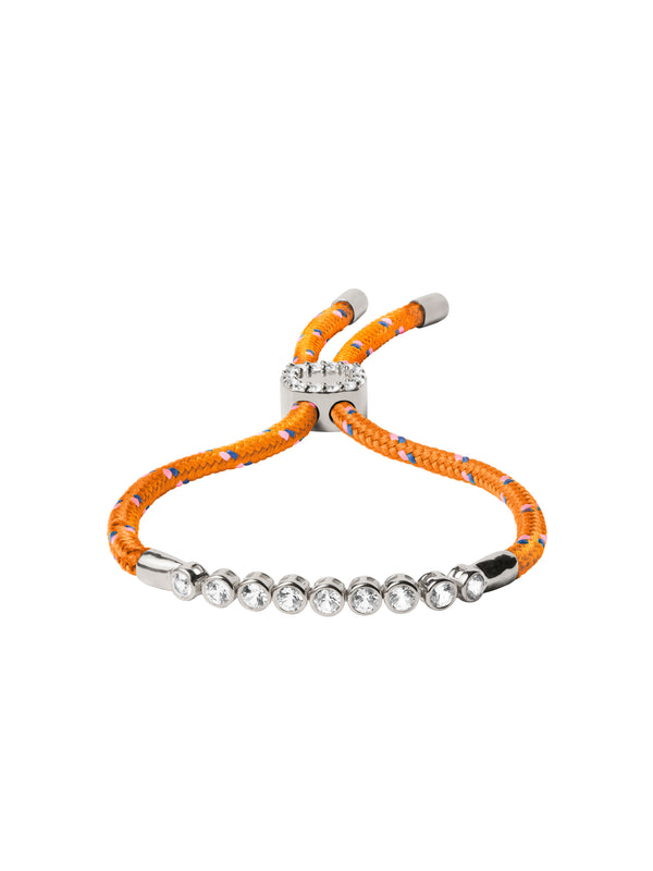 JAMES BEZEL ORANGE PARACORD BRACELET, SILVER