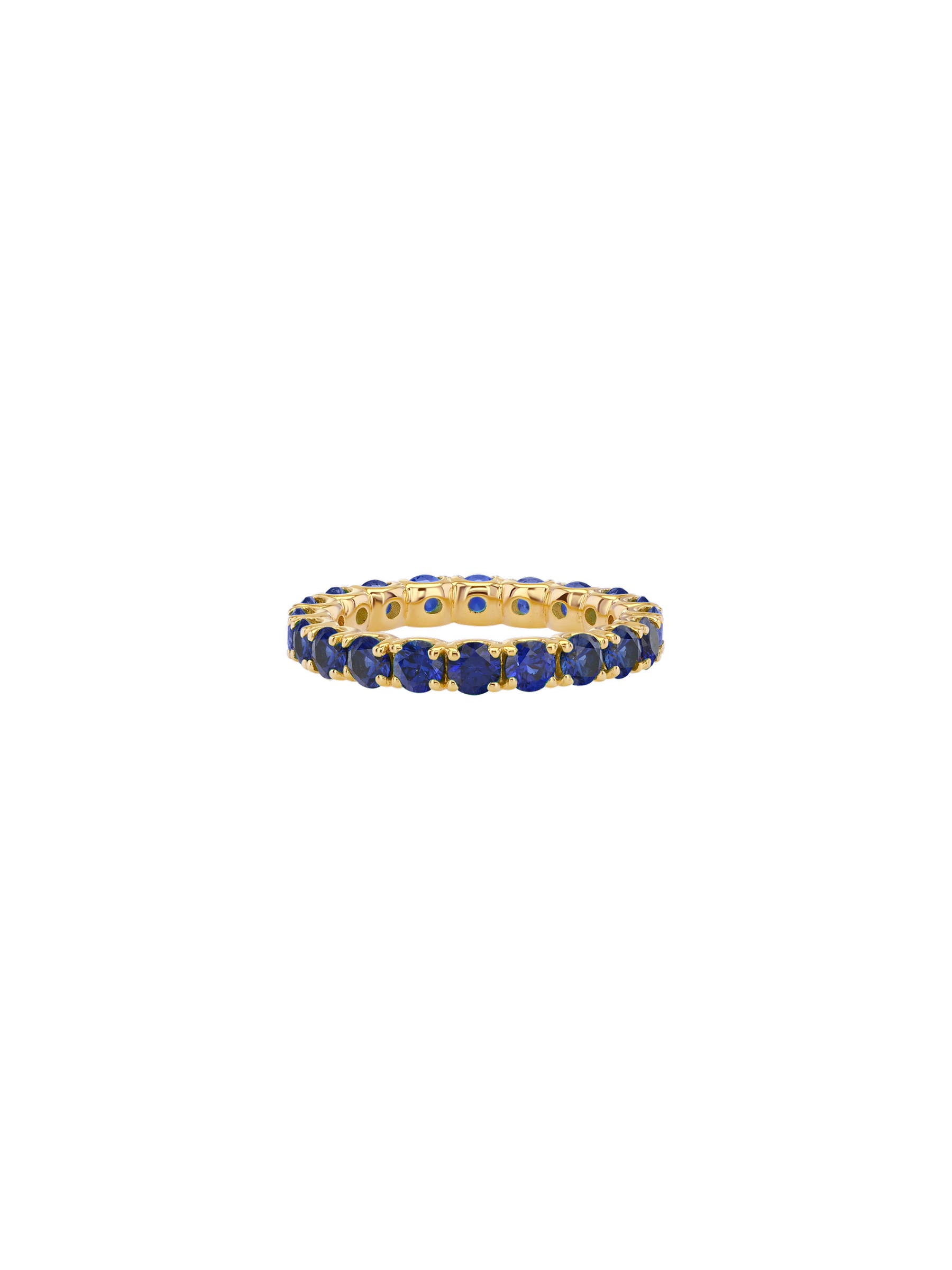 14K ROUND-CUT ETERNITY BAND IN LAB BLUE SAPPHIRE, 14K YELLOW GOLD