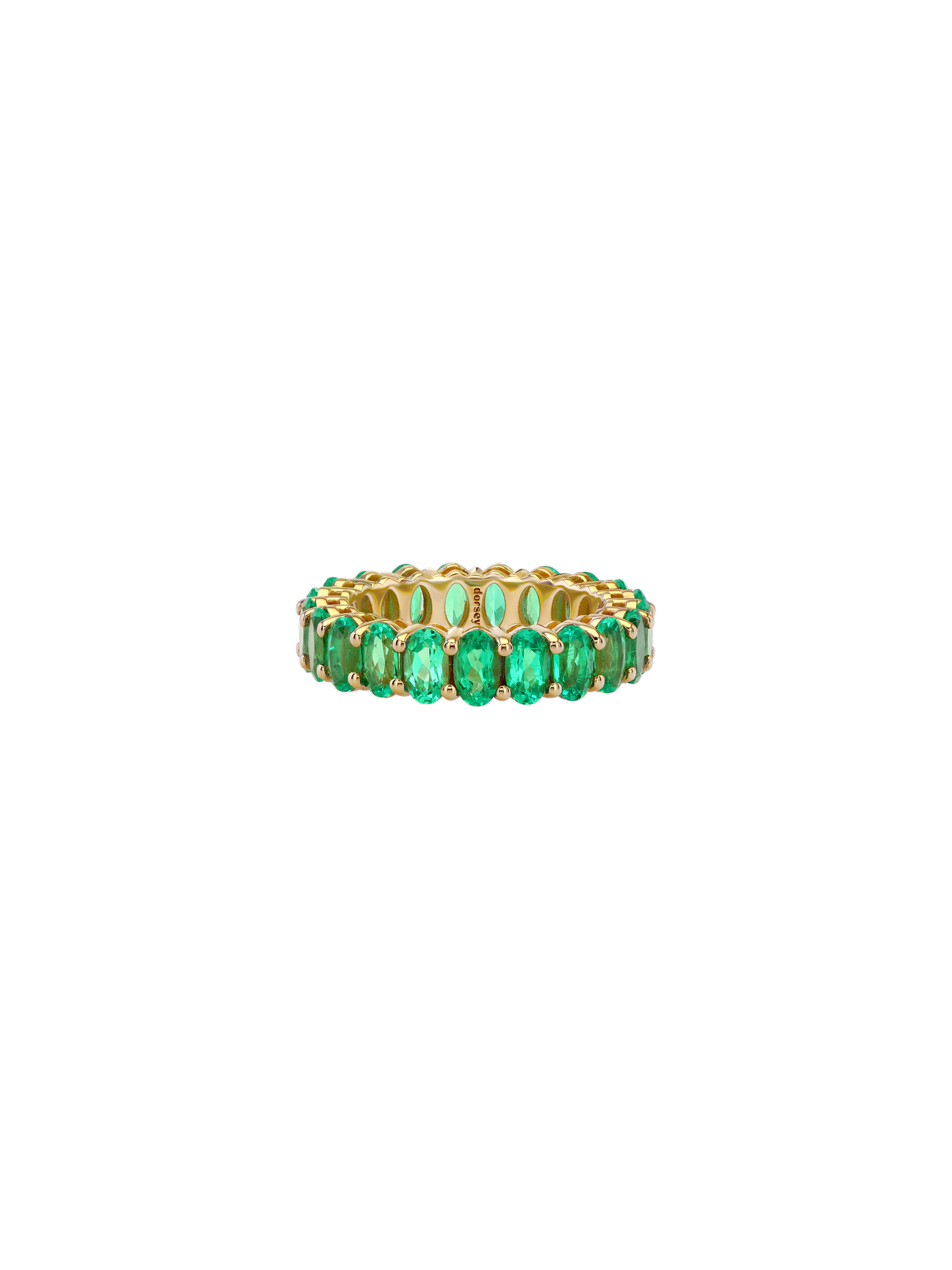 OVAL-CUT ETERNITY BAND IN LAB EMERALD, GOLD VERMEIL