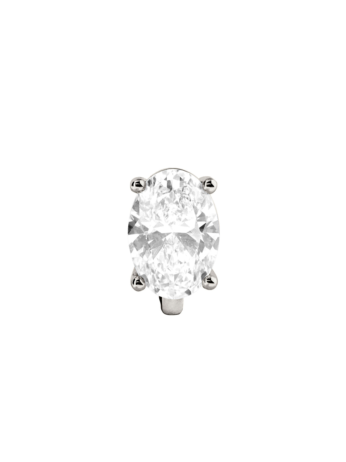 14K OVERSIZED OVAL-CUT HUGGIE IN LAB DIAMOND