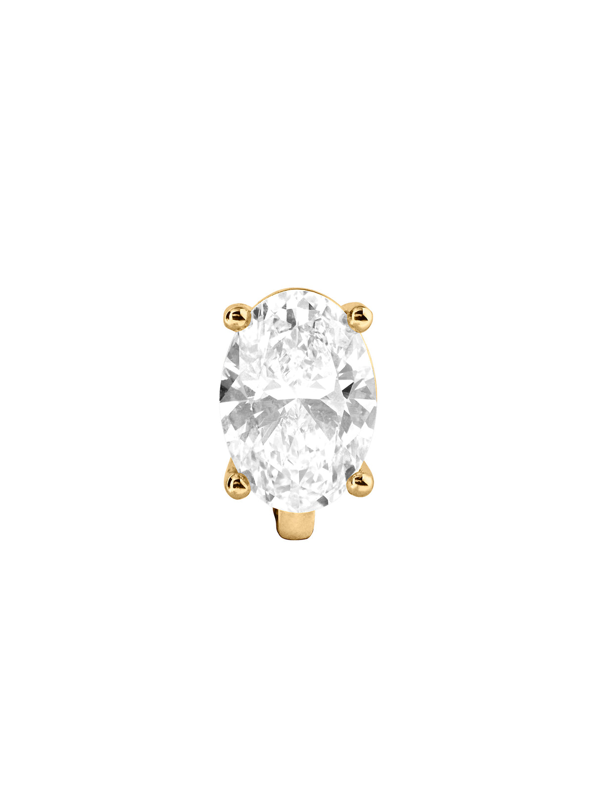 14K OVERSIZED OVAL-CUT HUGGIE IN LAB DIAMOND