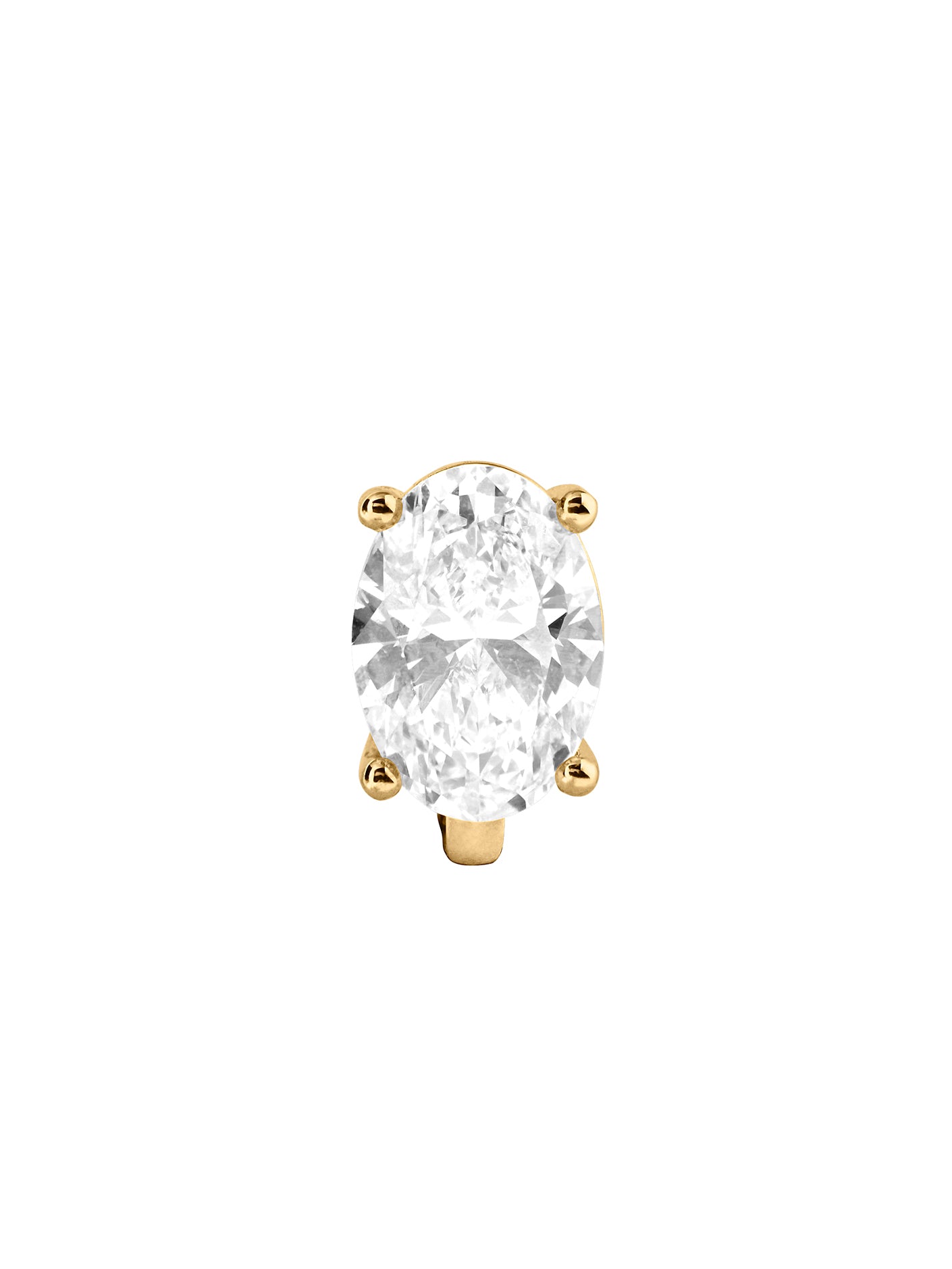 14K OVERSIZED OVAL-CUT HUGGIE IN LAB DIAMOND