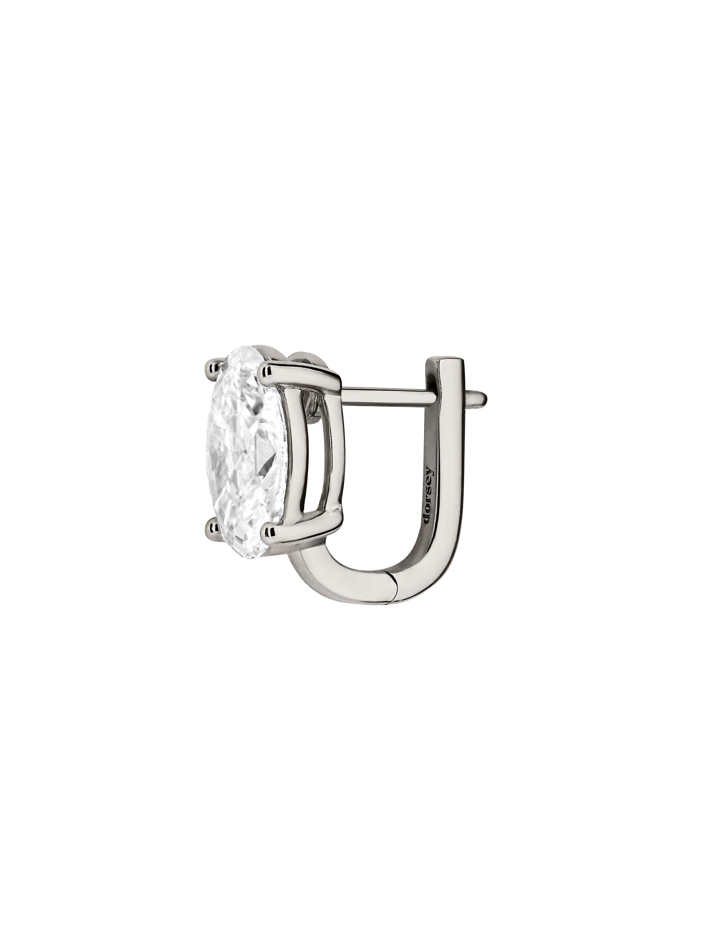 14K OVERSIZED OVAL-CUT HUGGIE IN LAB DIAMOND