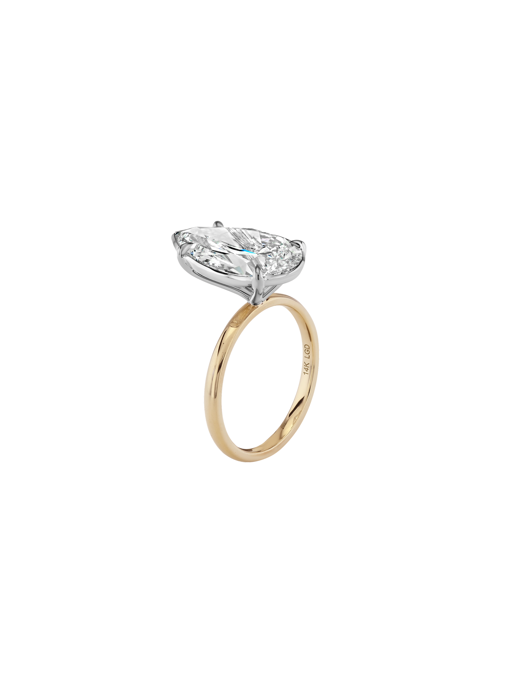 14K ELLIS PEAR-CUT SOLITAIRE RING IN LAB DIAMOND
