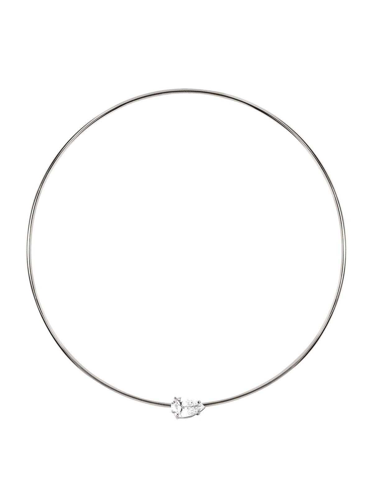 14K ROWE PEAR-CUT CHOKER IN 3 CTS LAB DIAMOND