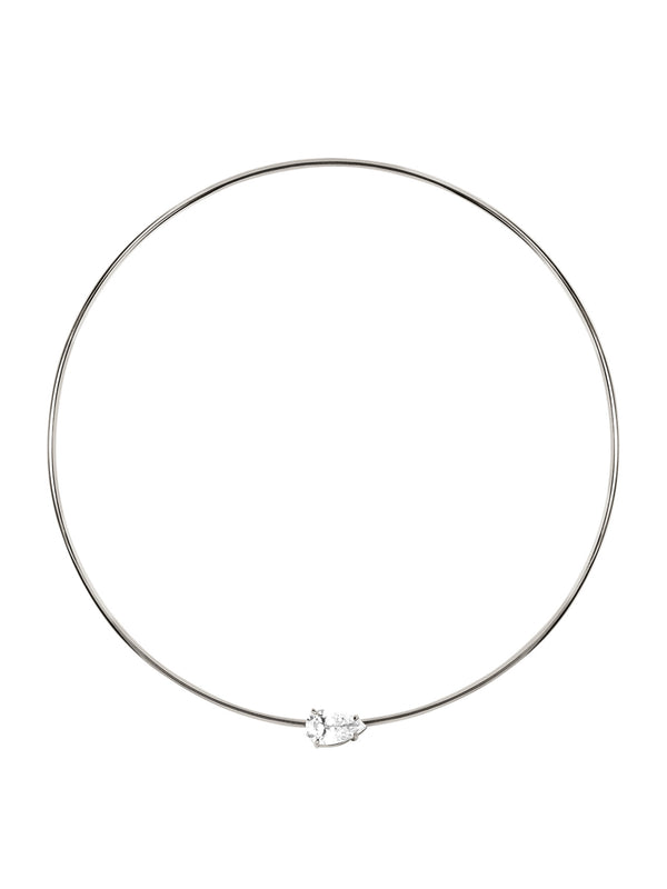 14K ROWE PEAR-CUT CHOKER IN 3 CTS LAB DIAMOND