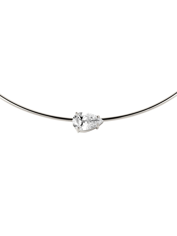 14K ROWE PEAR-CUT CHOKER IN 3 CTS LAB DIAMOND