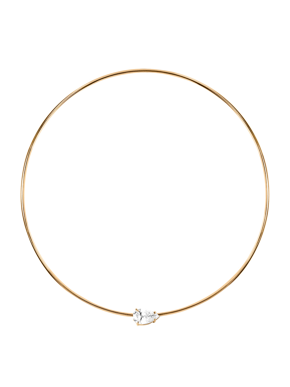 14K ROWE PEAR-CUT CHOKER IN 3 CTS LAB DIAMOND