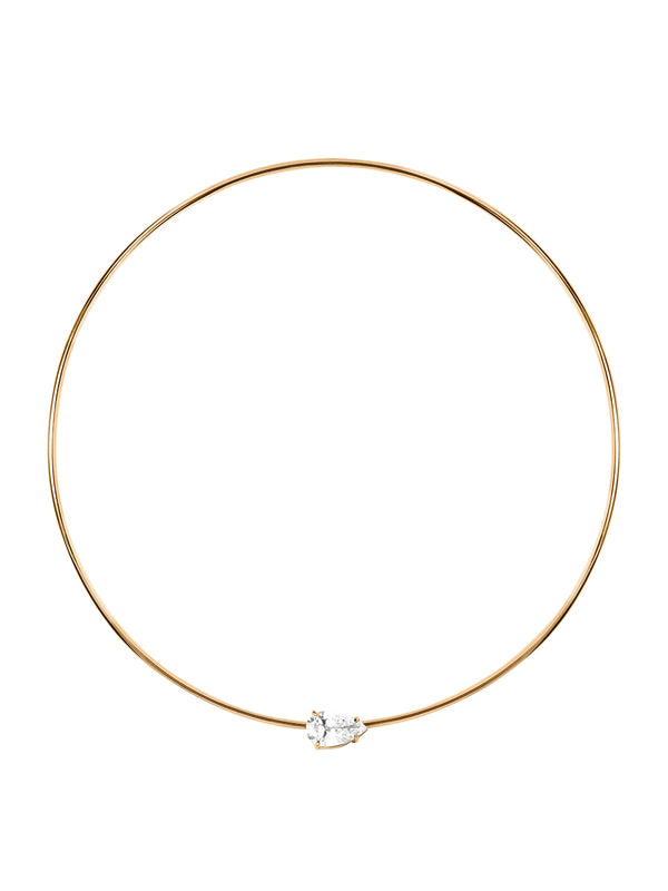 14K ROWE PEAR-CUT CHOKER IN 3 CTS LAB DIAMOND