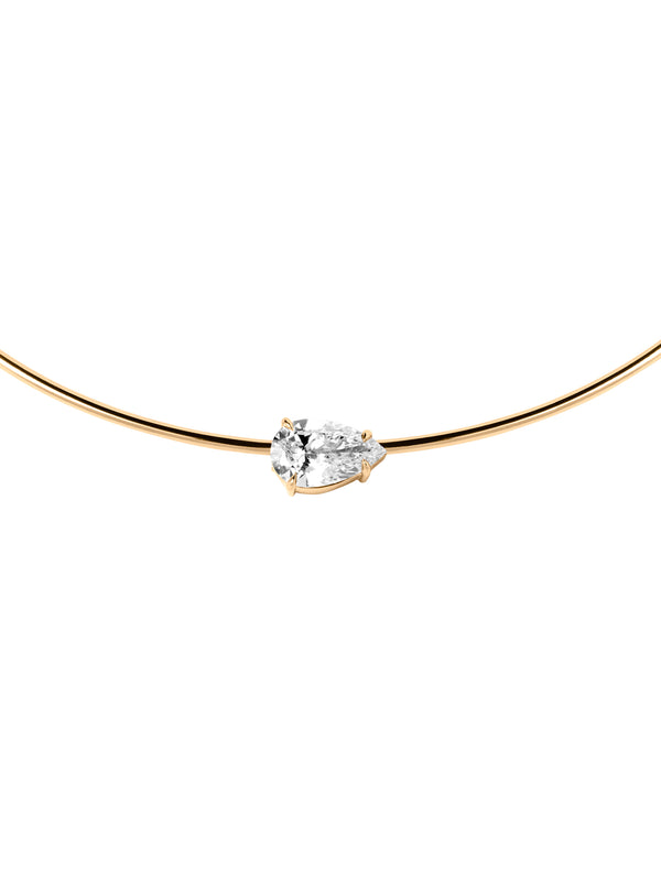 14K ROWE PEAR-CUT CHOKER IN 3 CTS LAB DIAMOND