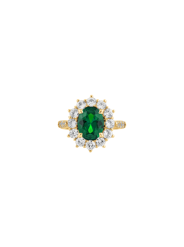 PETITE SPENCER, LAB-GROWN EMERALD RING, GOLD