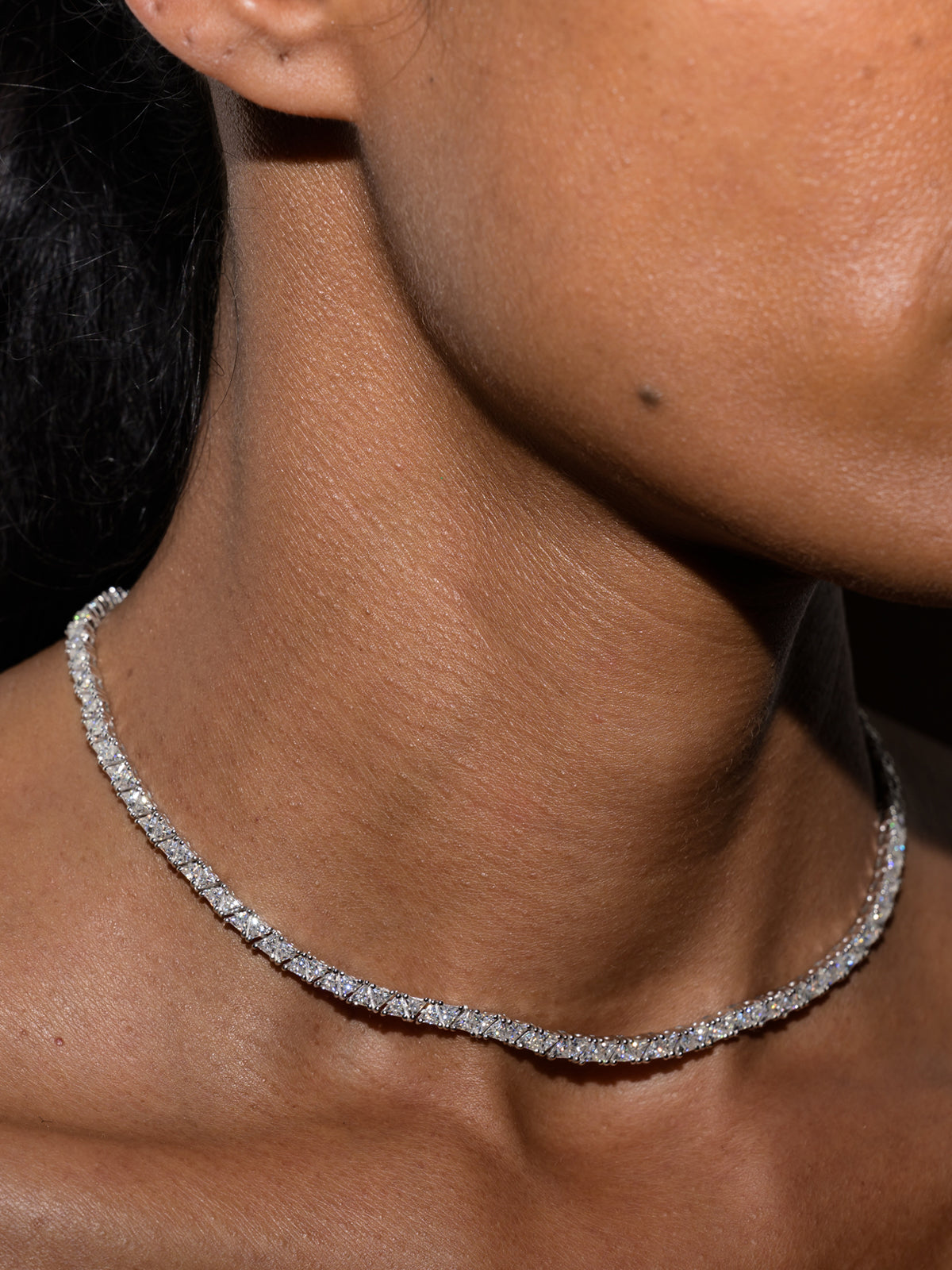 PETITE THEODORA RIVIÈRE NECKLACE IN MOISSANITE, STERLING SILVER