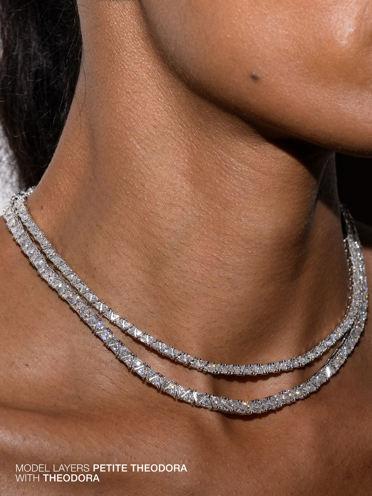 PETITE THEODORA RIVIÈRE NECKLACE IN MOISSANITE, STERLING SILVER