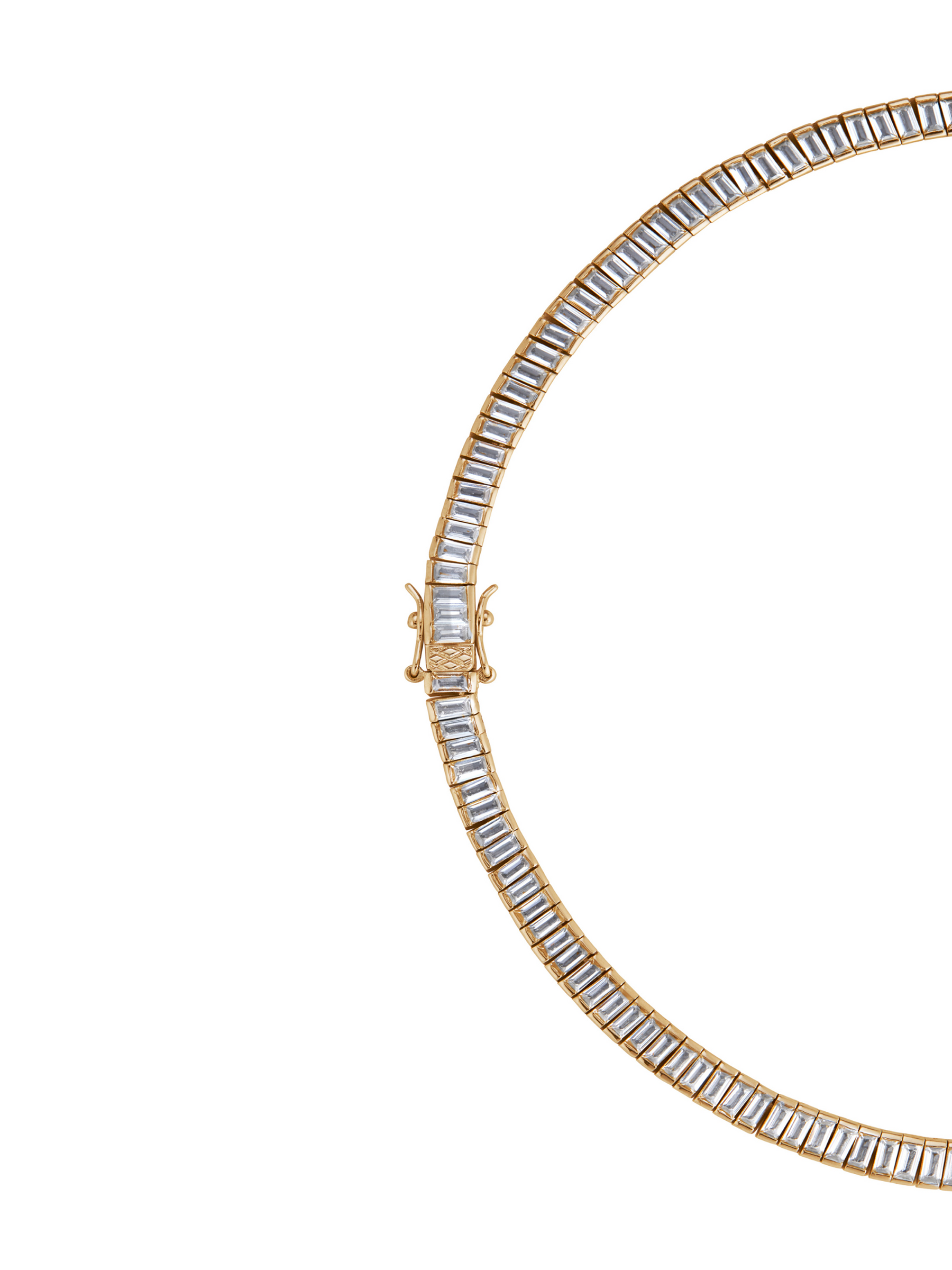 PETITE BESSETTE RIVIÈRE NECKLACE IN LAB WHITE SAPPHIRE, 18K GOLD VERMEIL