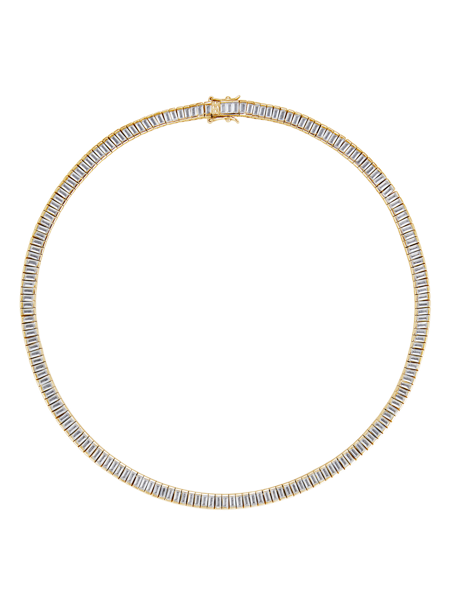 PETITE BESSETTE RIVIÈRE NECKLACE IN LAB WHITE SAPPHIRE, 18K GOLD VERMEIL