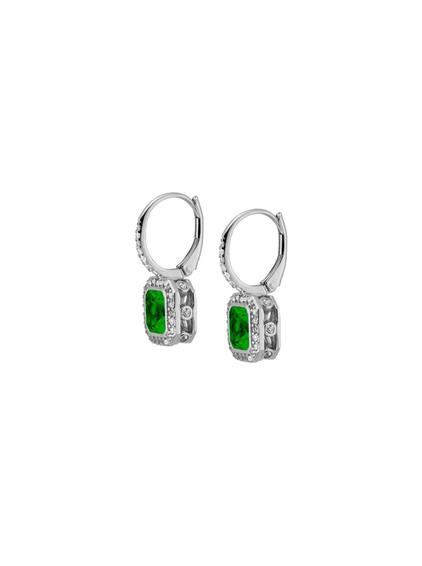 PHILIPPA, LAB NANO CRYSTAL EMERALD EARRINGS