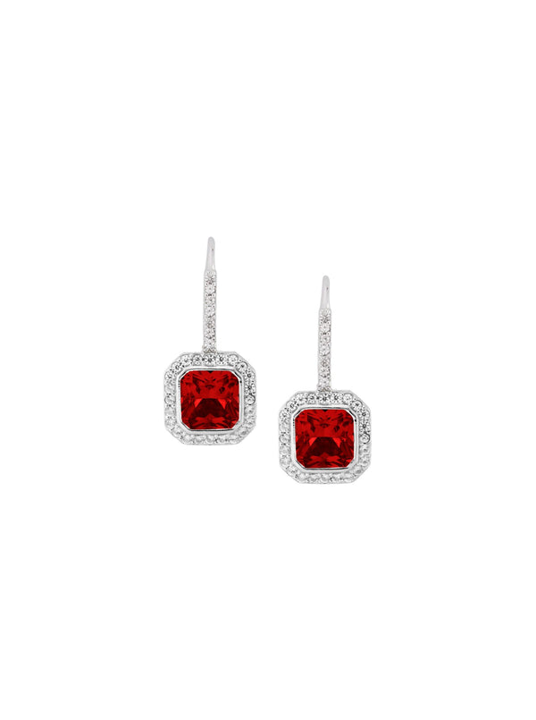 PHILIPPA, LAB-GROWN RED SAPPHIRE DROP EARRINGS