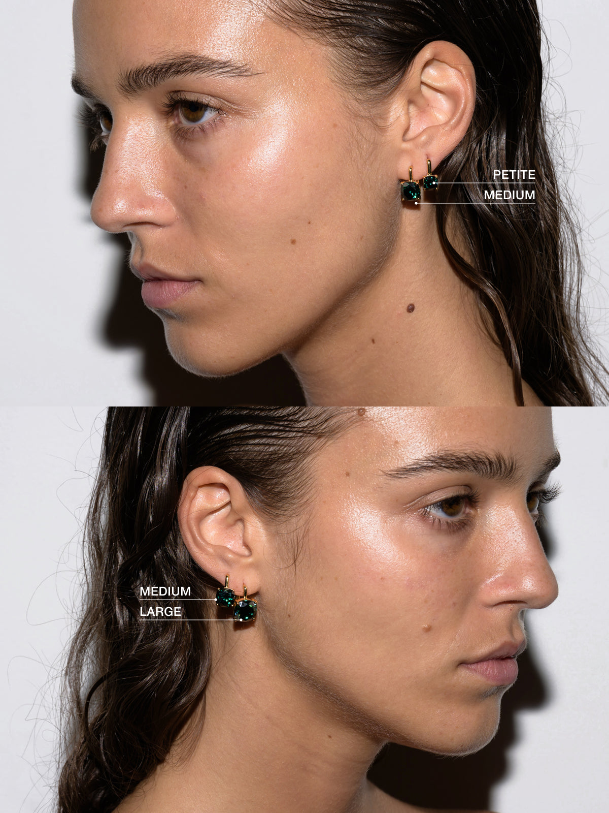 PORTER CUSHION-CUT EARRINGS IN VIRIDIAN GREEN MOISSANITE