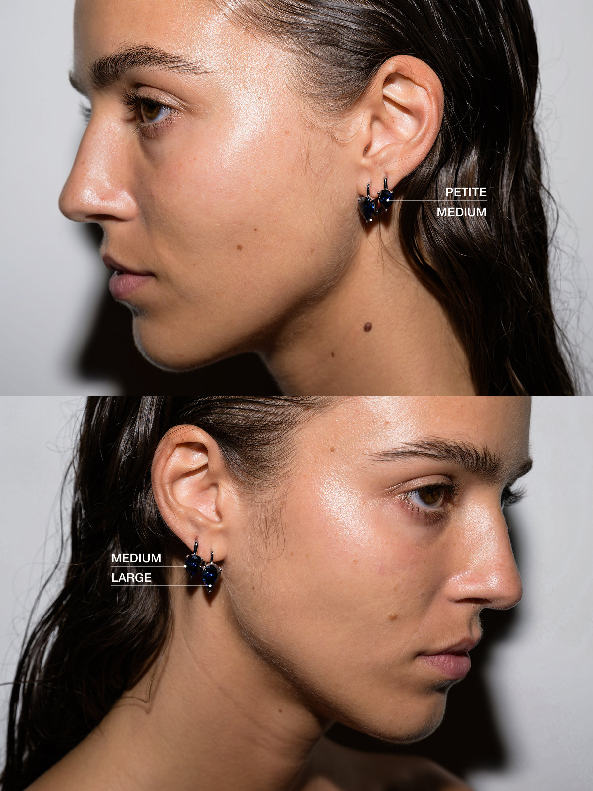 PORTER PEAR-CUT EARRINGS IN SLATE BLUE MOISSANITE