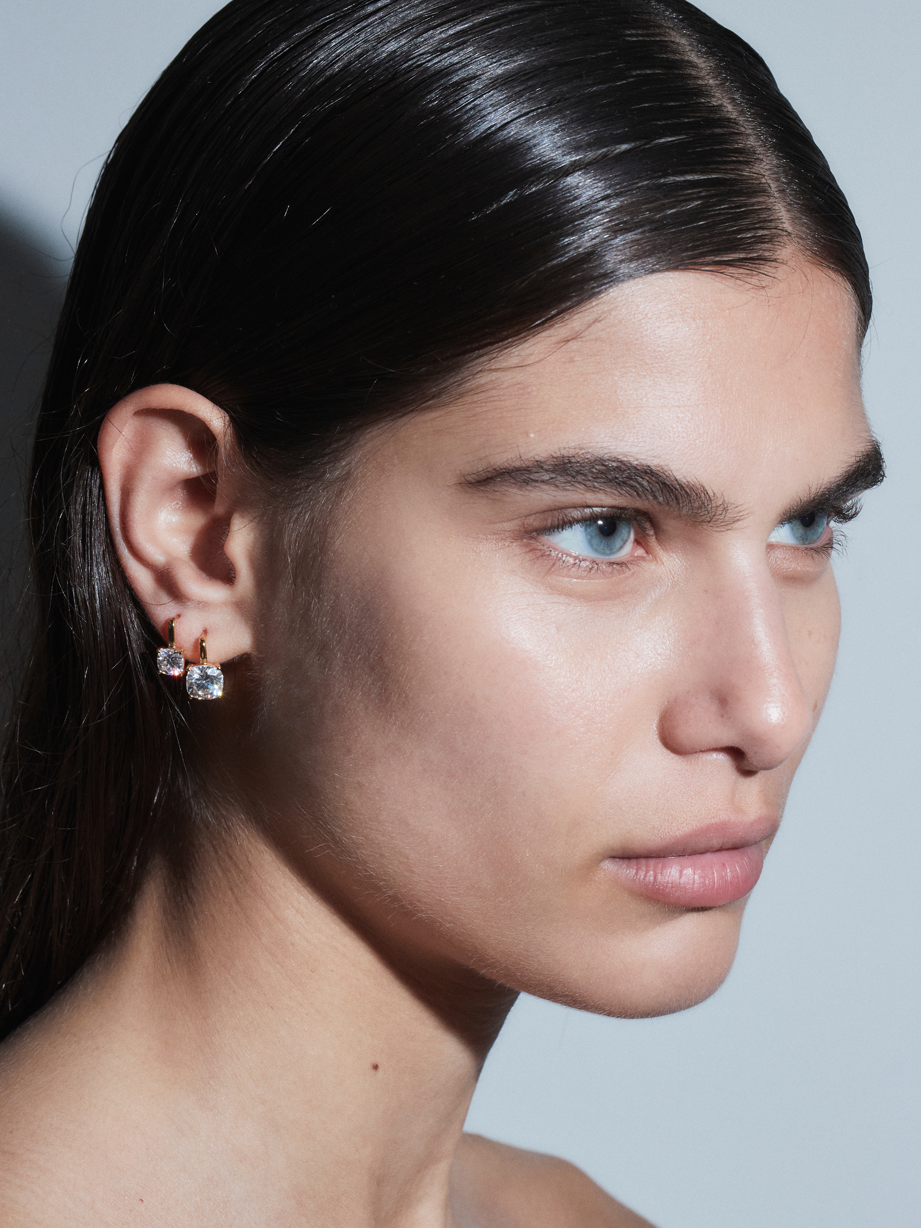 PORTER CUSHION-CUT EARRINGS IN MOISSANITE, 18K GOLD VERMEIL