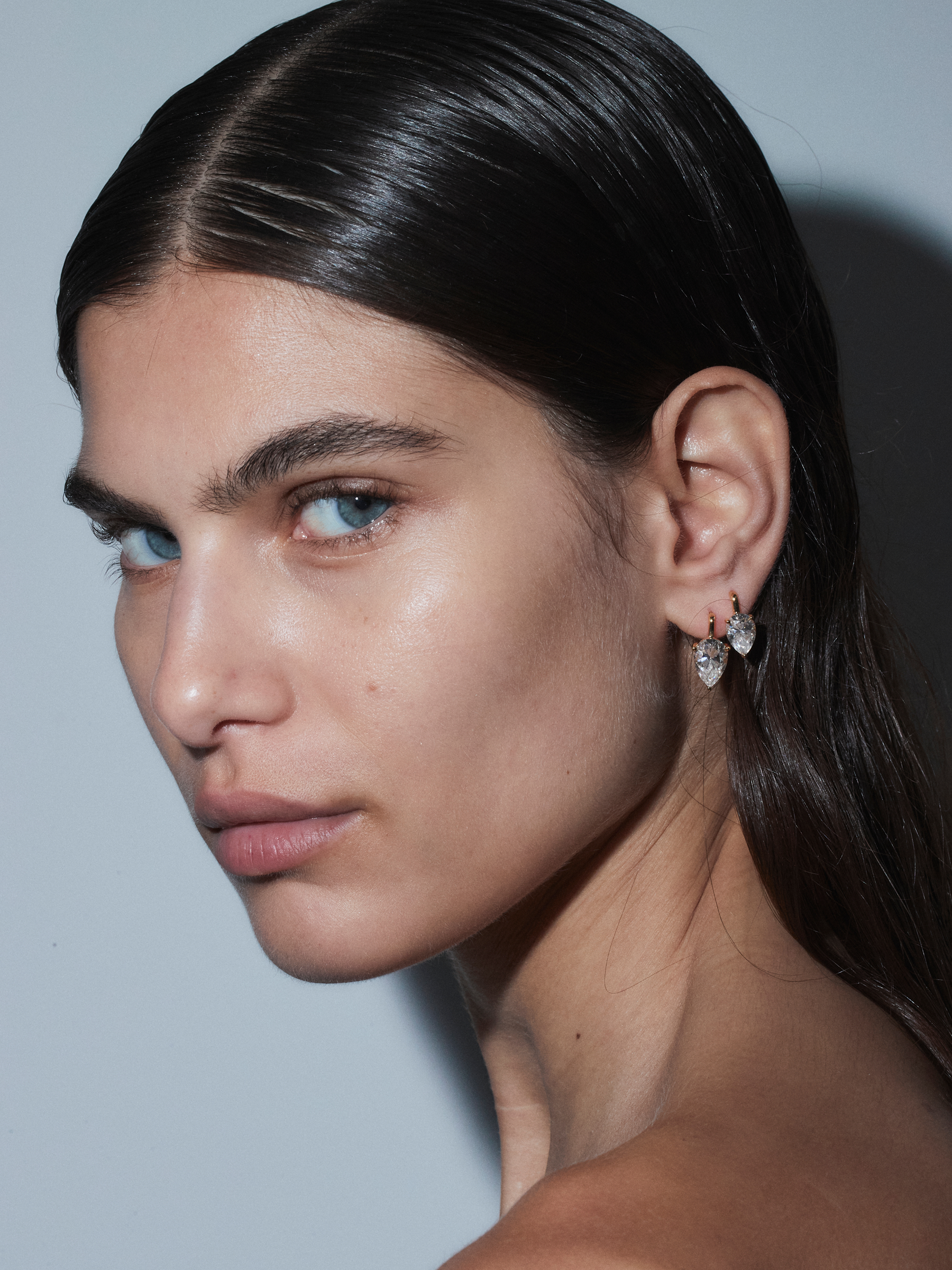 PORTER PEAR-CUT EARRINGS IN MOISSANITE, STERLING SILVER