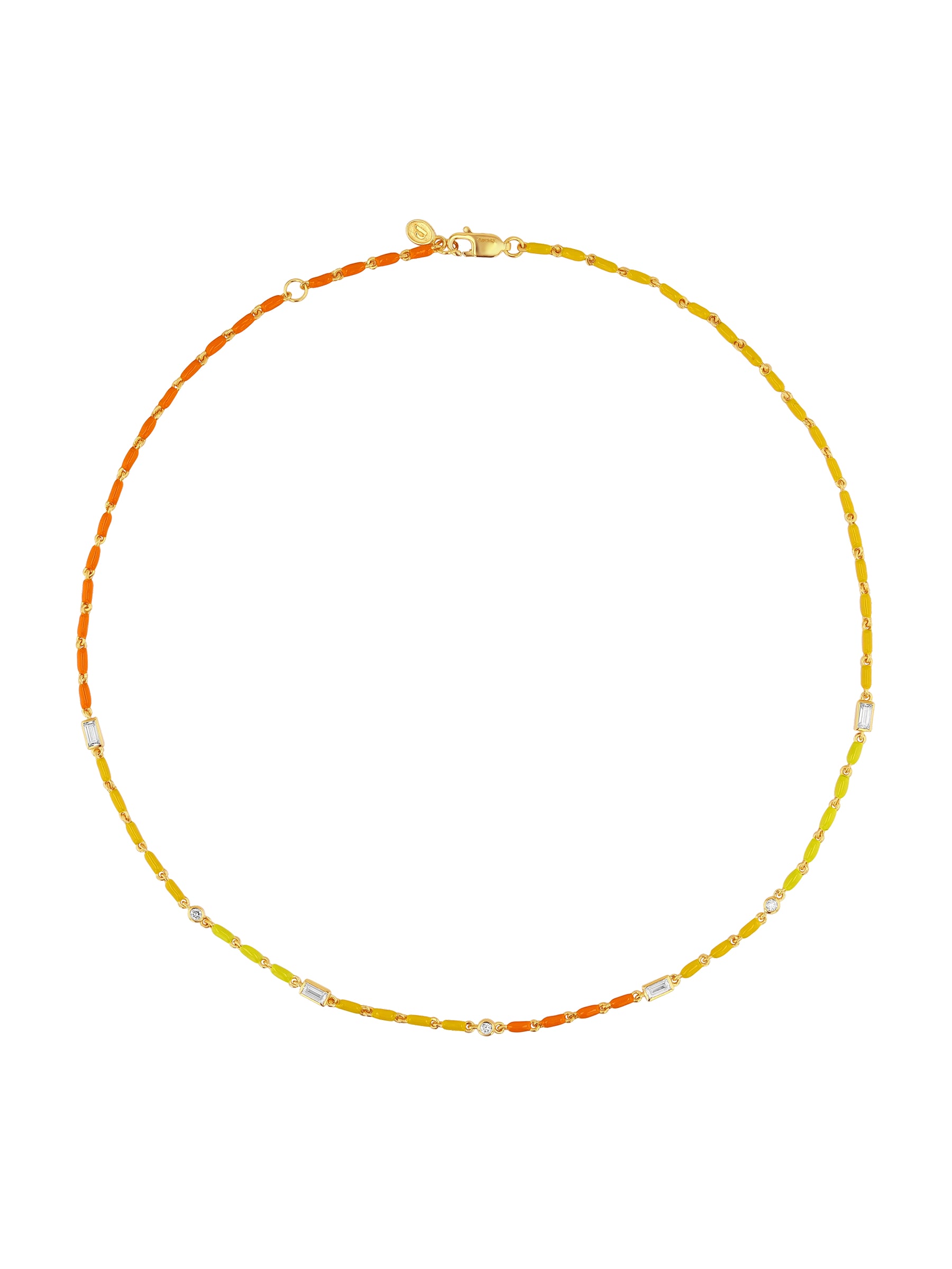 ENAMEL MOISSANITE NECKLACE IN CASSIS, 18K GOLD VERMEIL