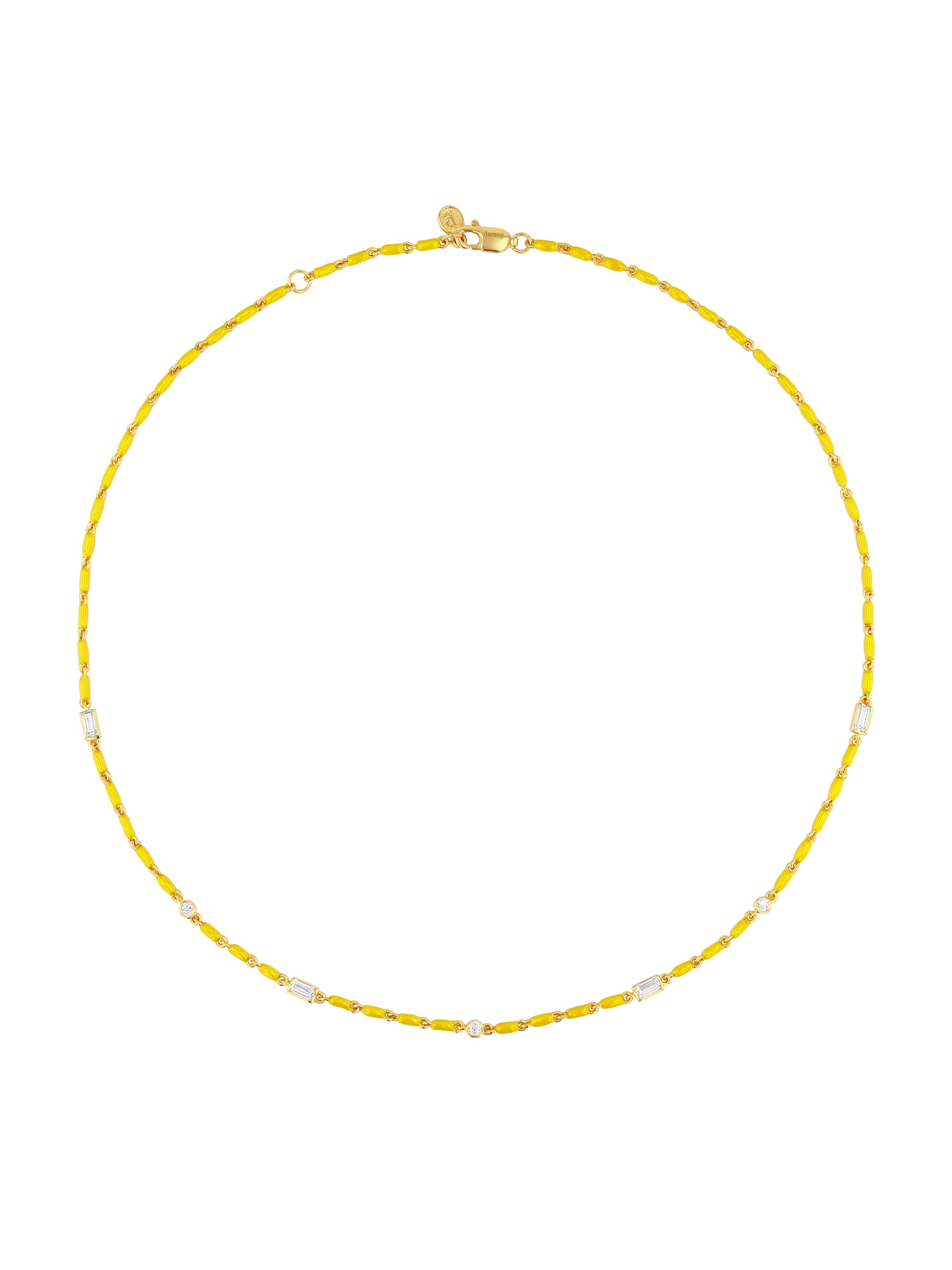 ENAMEL MOISSANITE NECKLACE IN CITRON, 18K GOLD VERMEIL
