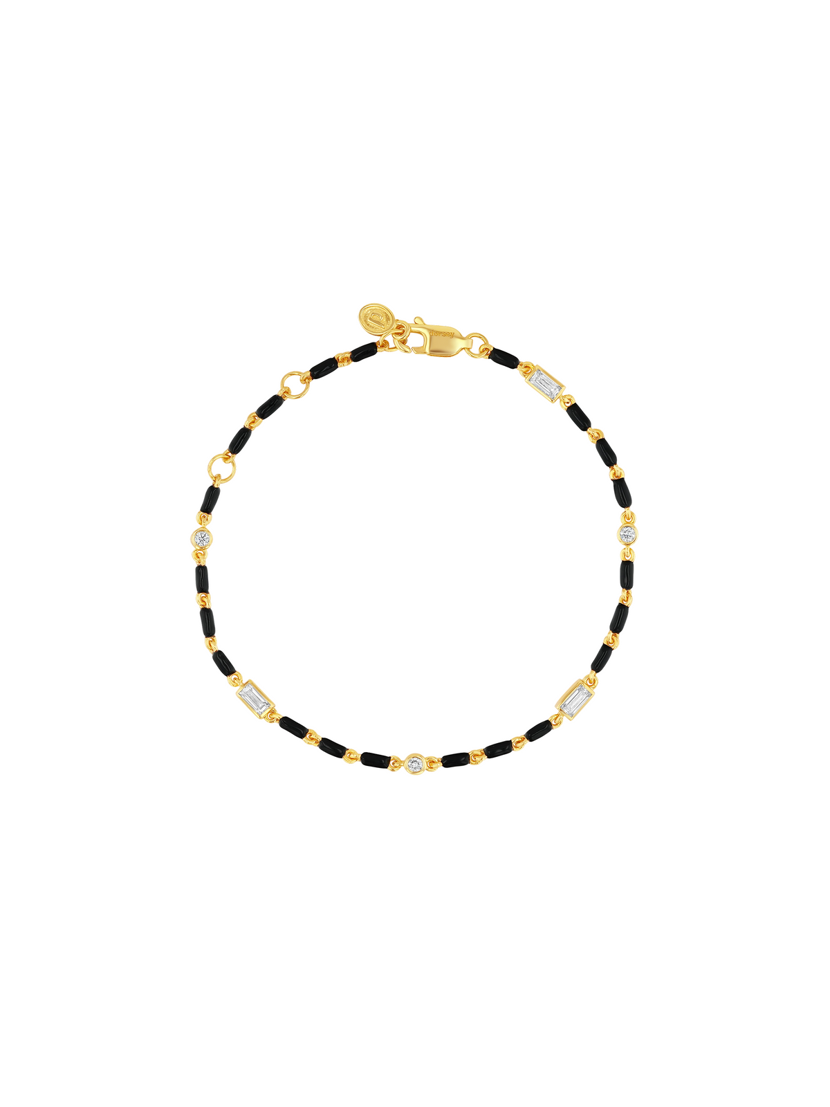 ENAMEL MOISSANITE BRACELET IN NOIR, 18K GOLD VERMEIL – Dorsey