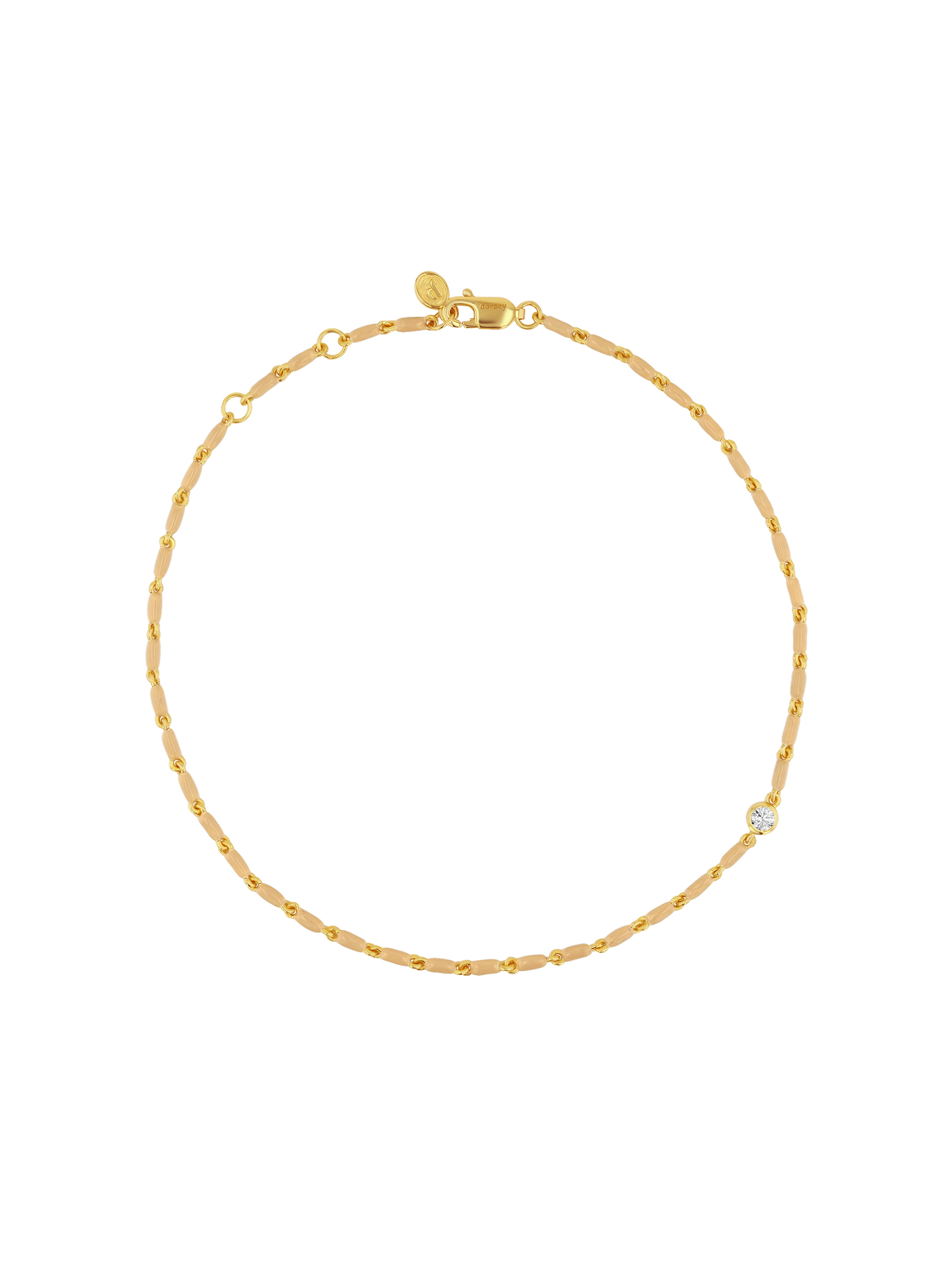 ENAMEL MOISSANITE ANKLET IN SABLE, 18K GOLD VERMEIL