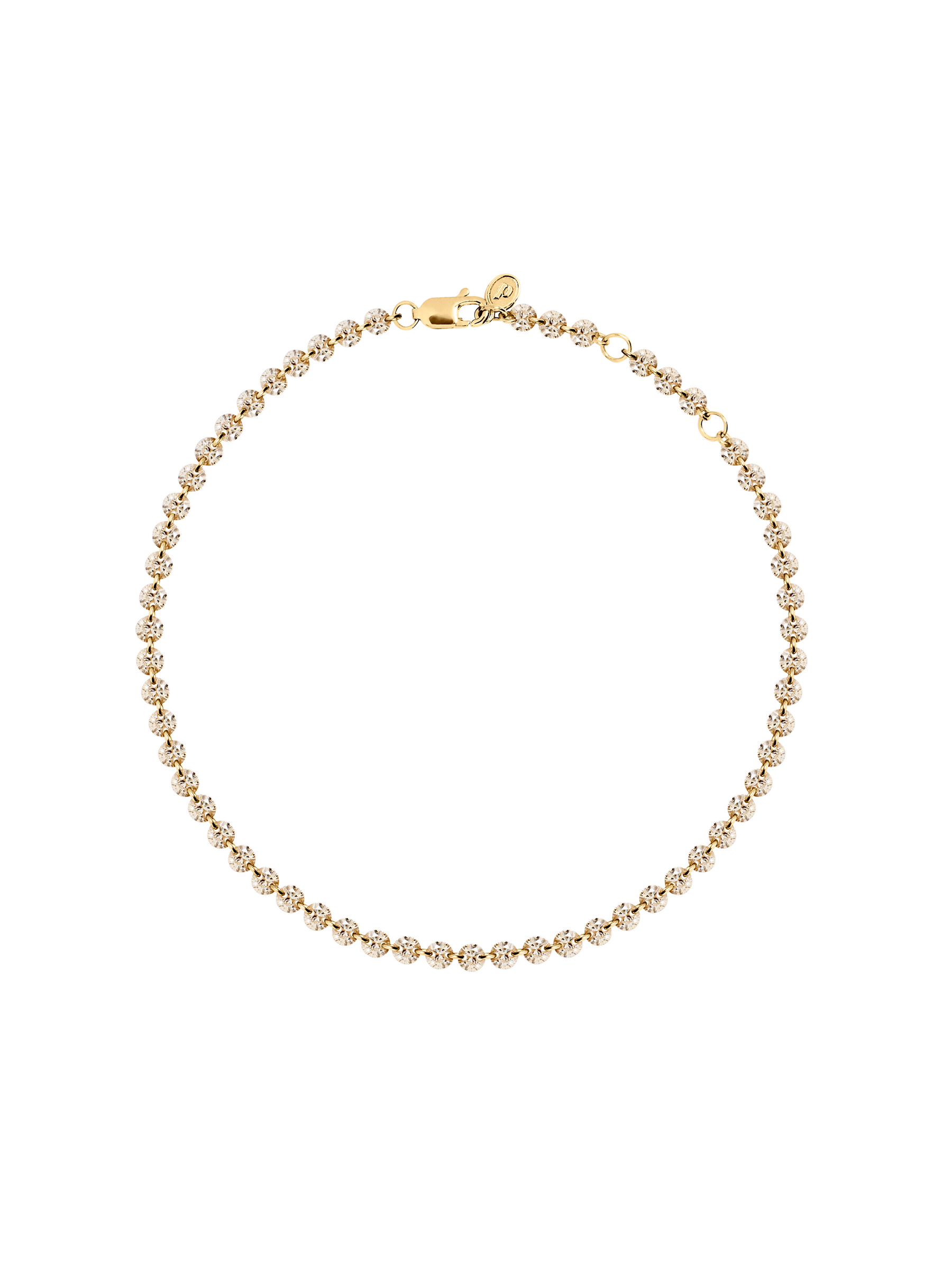 FLOATING ETERNITY ANKLET IN 3.5MM HONEY MOISSANITE, 18K GOLD VERMEIL