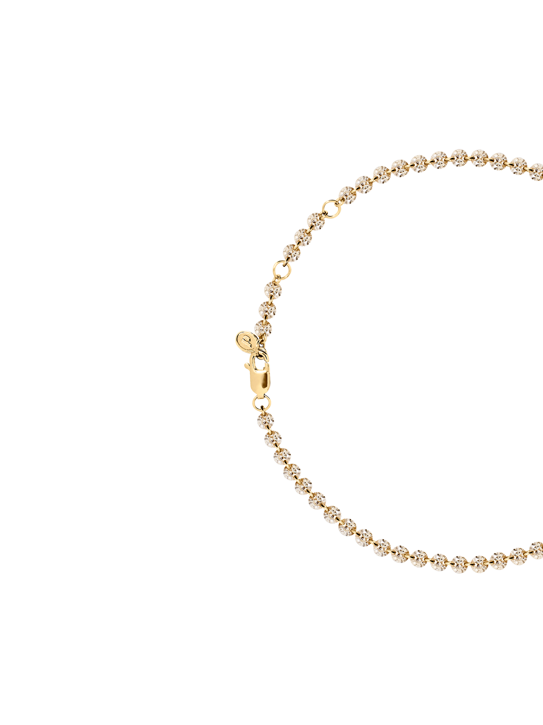 FLOATING ETERNITY ANKLET IN 3.5MM HONEY MOISSANITE, 18K GOLD VERMEIL