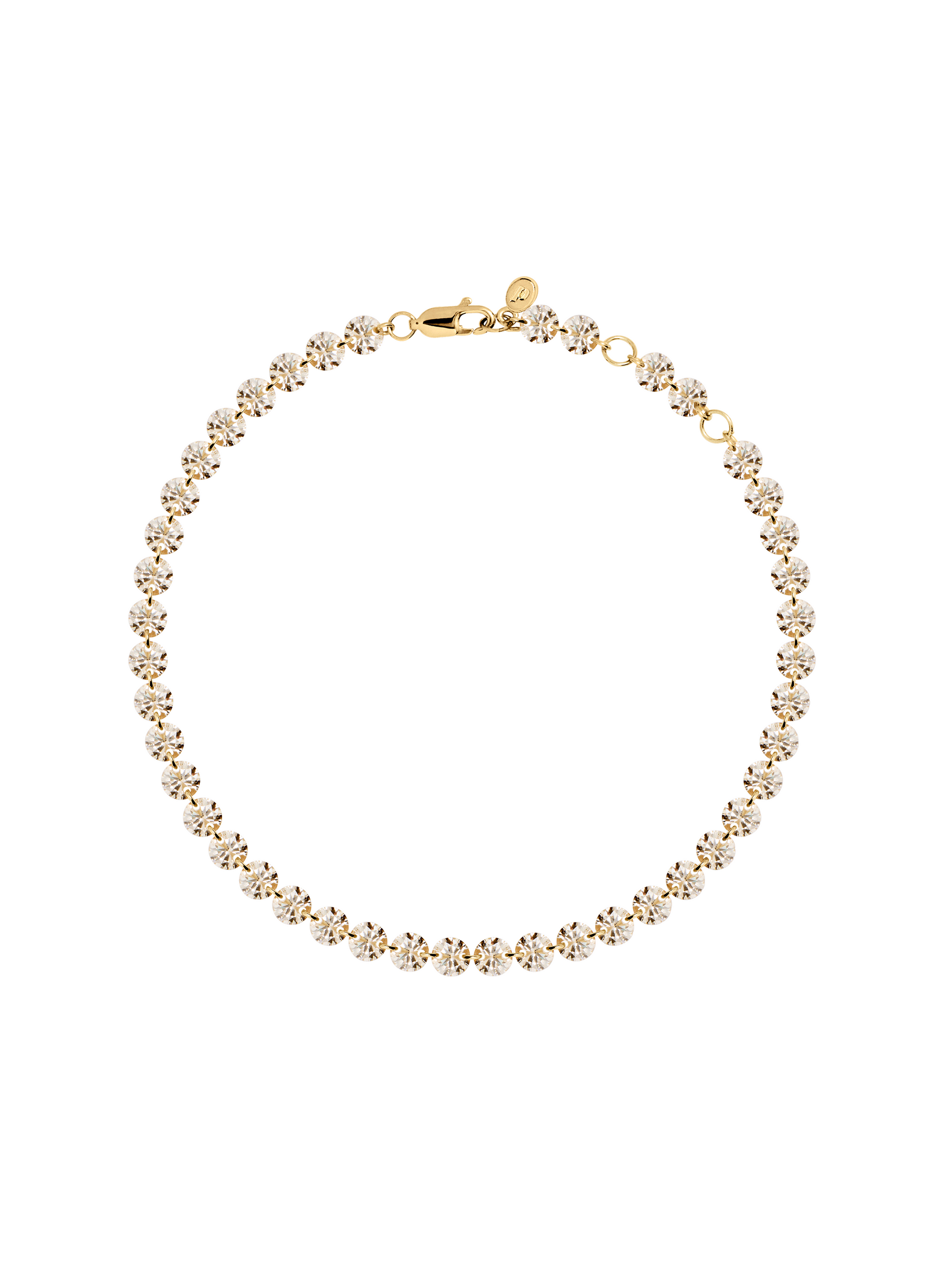 FLOATING ETERNITY ANKLET IN 5MM HONEY MOISSANITE, 18K GOLD VERMEIL