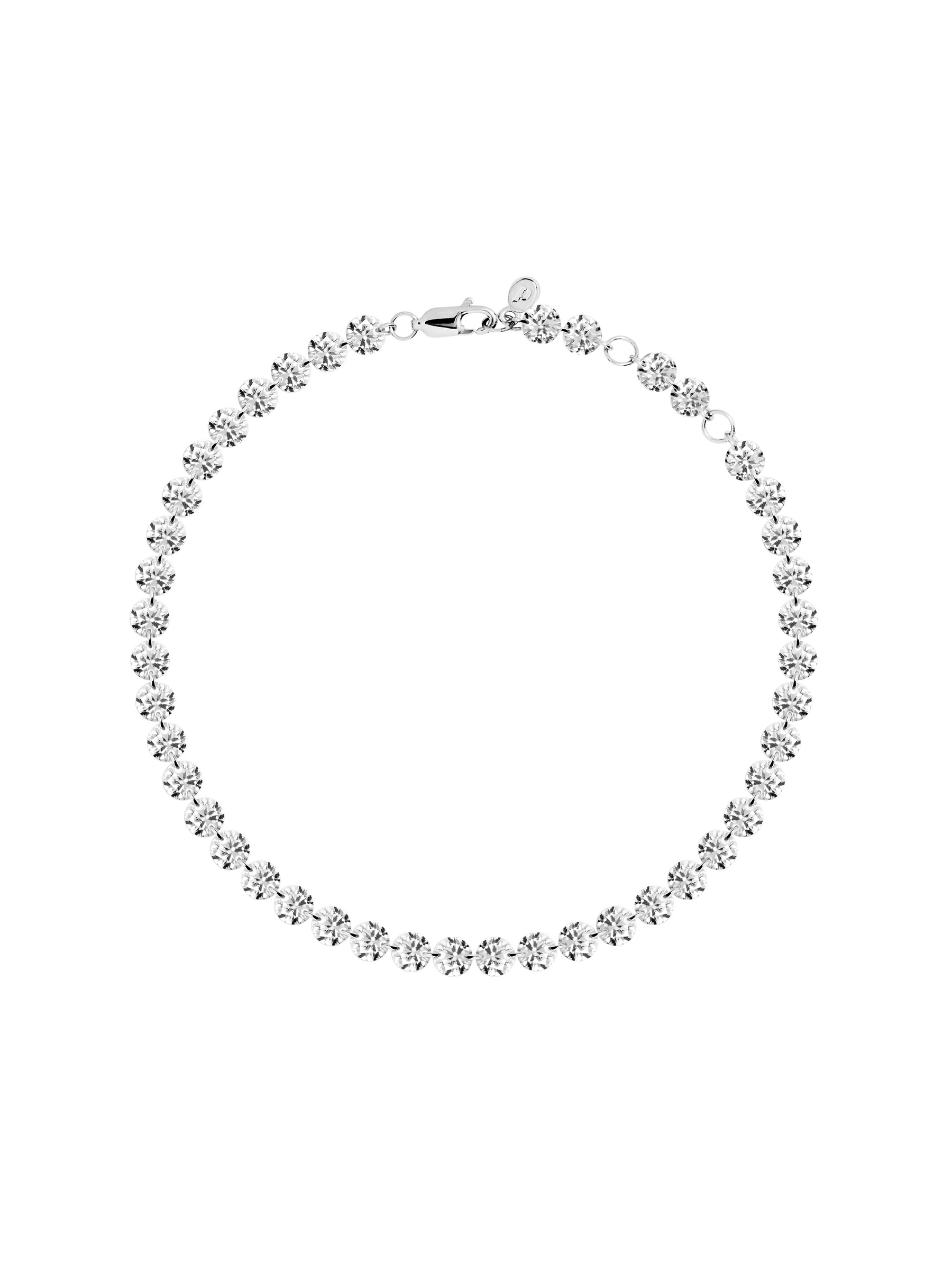 FLOATING ETERNITY ANKLET IN 5MM MOISSANITE, STERLING SILVER