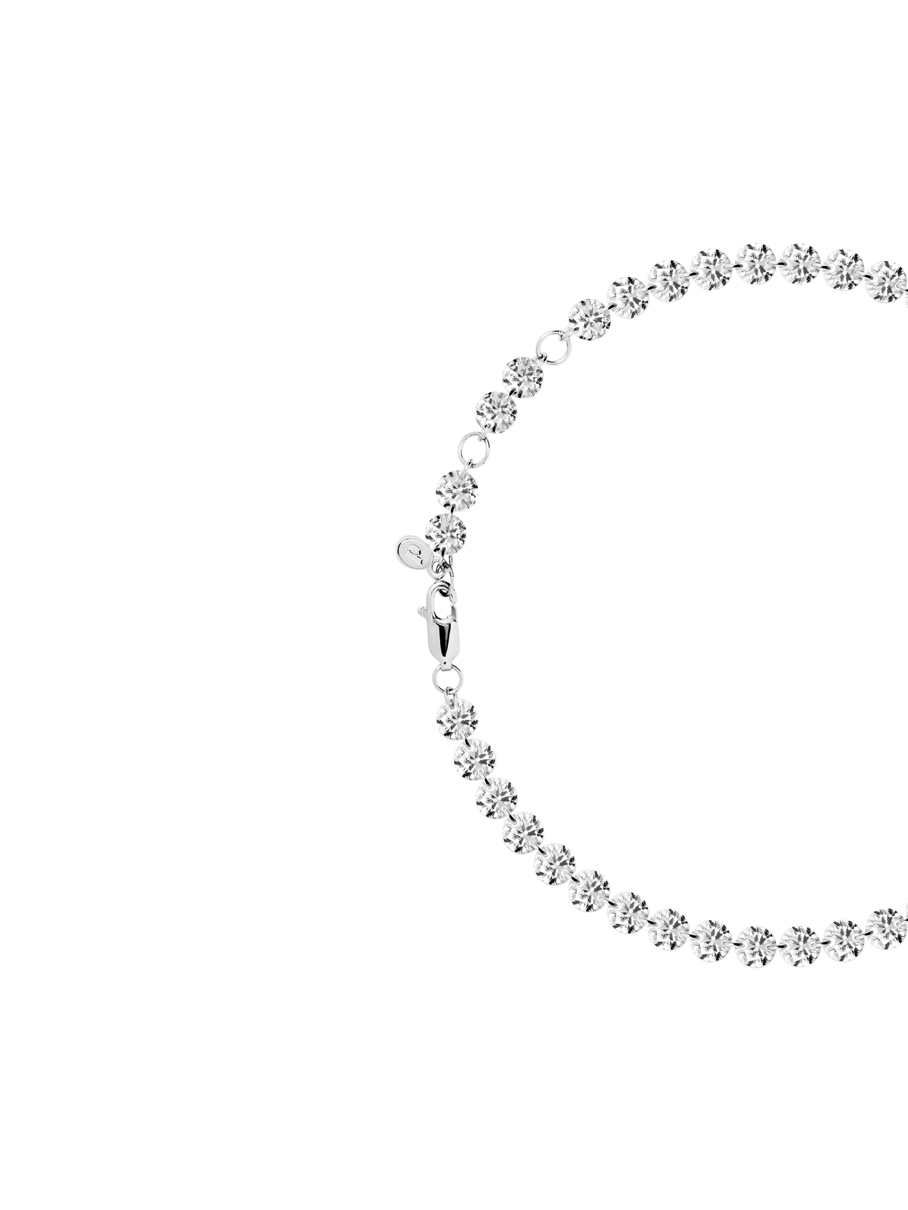 FLOATING ETERNITY ANKLET IN 5MM MOISSANITE, STERLING SILVER