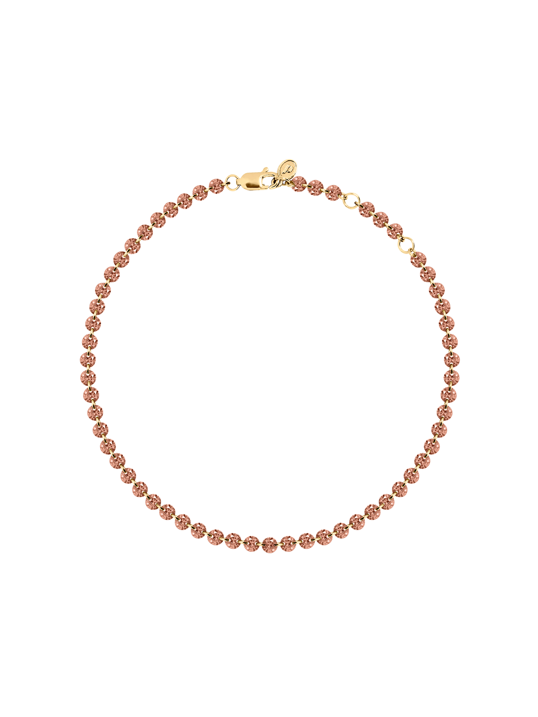 FLOATING ETERNITY ANKLET IN 3.5MM NANO MORGANITE, 18K GOLD VERMEIL