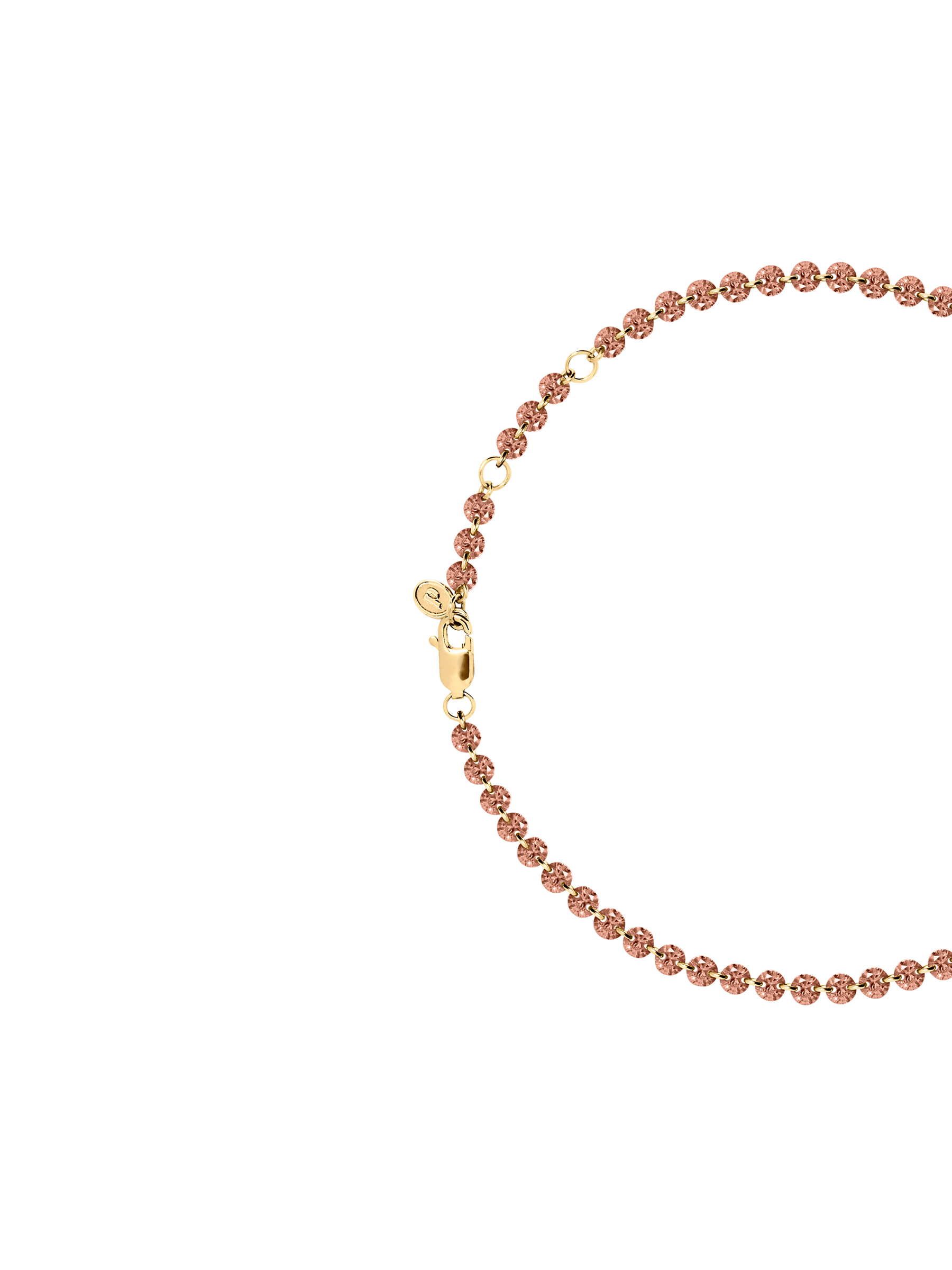 FLOATING ETERNITY ANKLET IN 3.5MM NANO MORGANITE, 18K GOLD VERMEIL