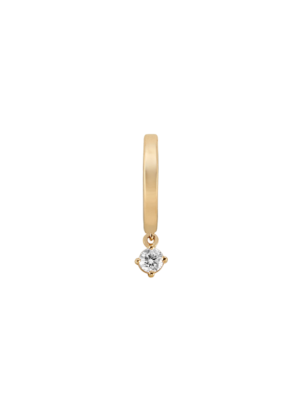 PLAIN HUGGIE EARRING, ROUND DROP, 14K YELLOW GOLD