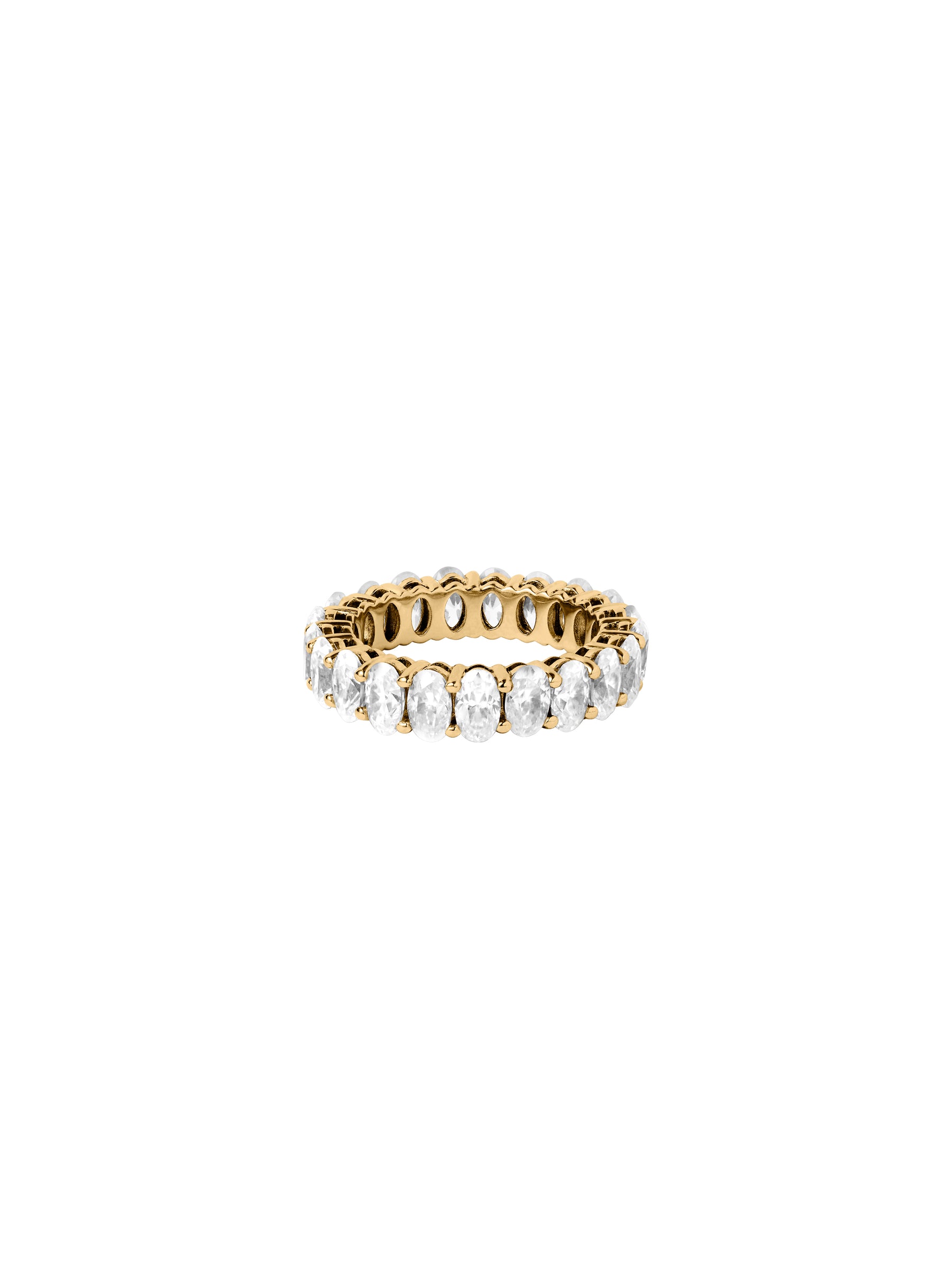 OVAL CUT ETERNITY BAND IN MOISSANITE, 18K GOLD VERMEIL