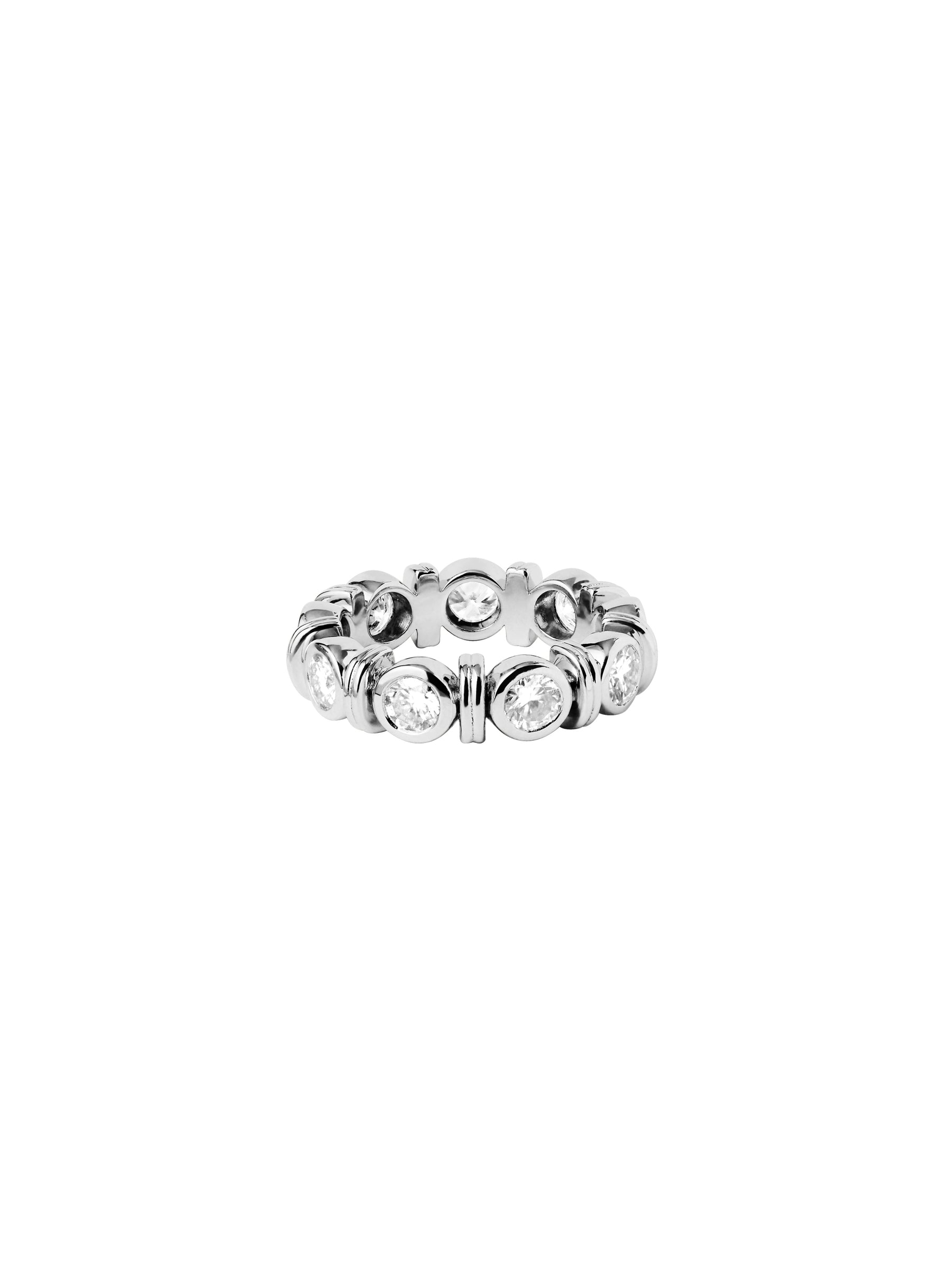 14K PETITE RHEN ROUND-CUT RING IN LAB DIAMOND, 14K WHITE GOLD