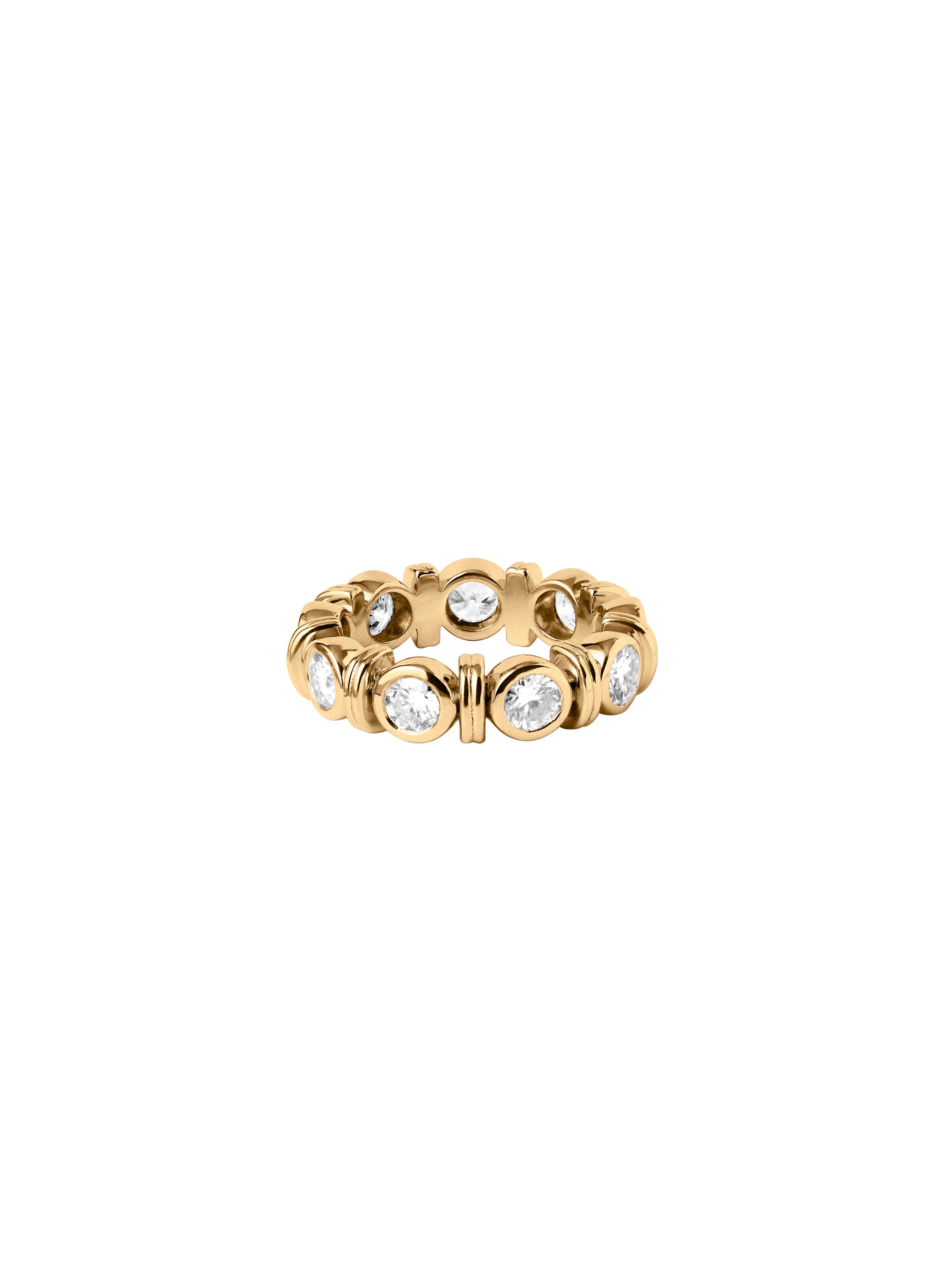 PETITE RHEN ROUND-CUT RING IN MOISSANITE, 18K GOLD VERMEIL