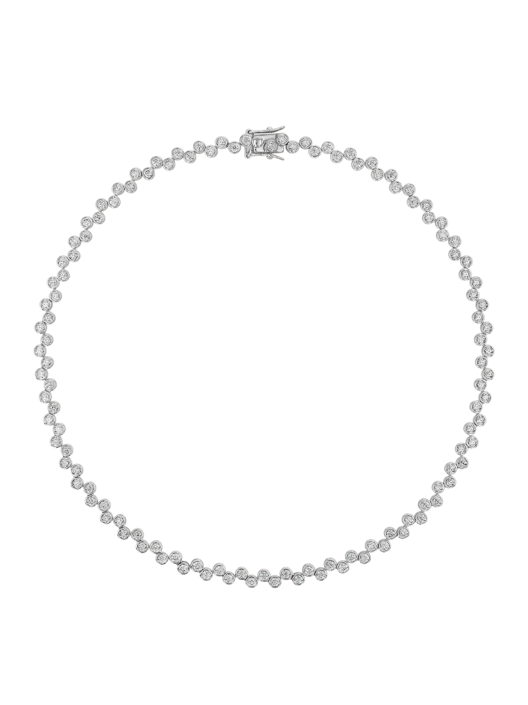ROMY BEZEL RIVIÈRE NECKLACE IN MOISSANITE, STERLING SILVER