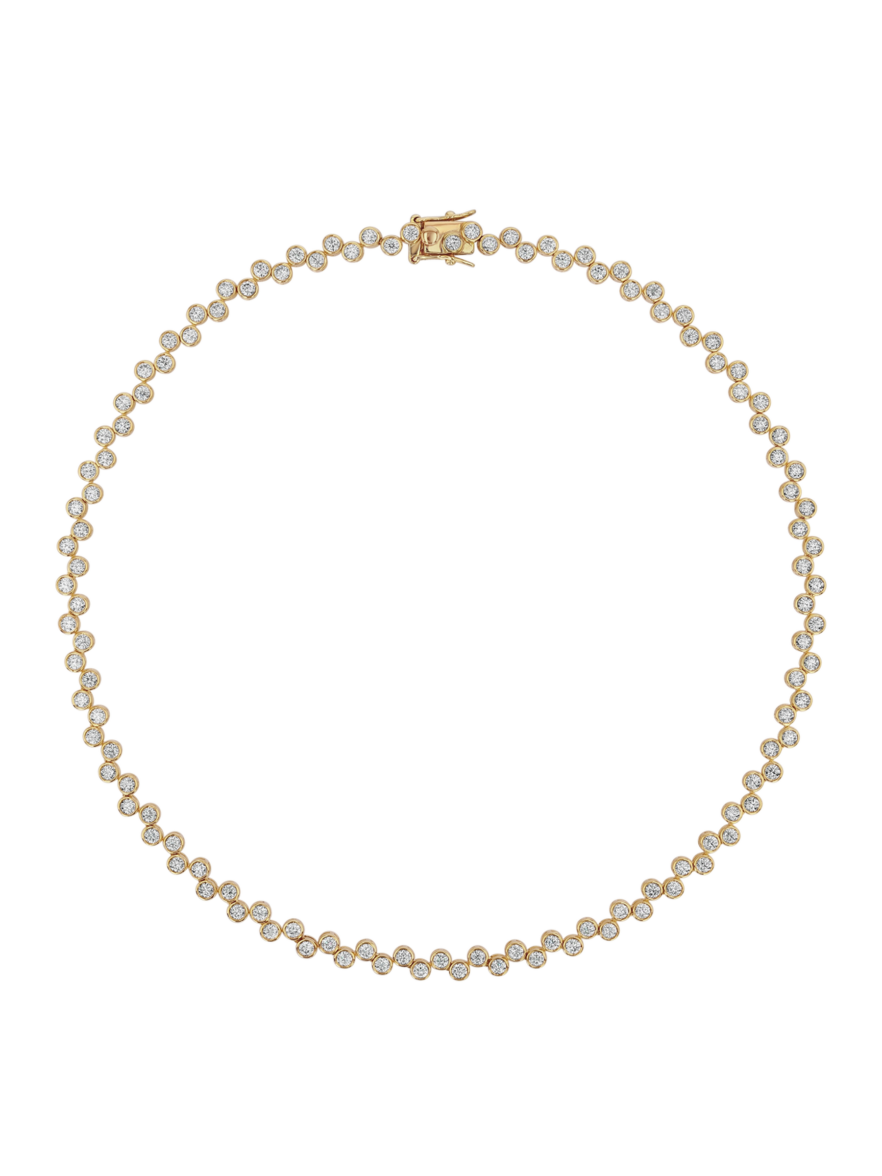 ROMY BEZEL RIVIÈRE NECKLACE IN MOISSANITE, GOLD VERMEIL