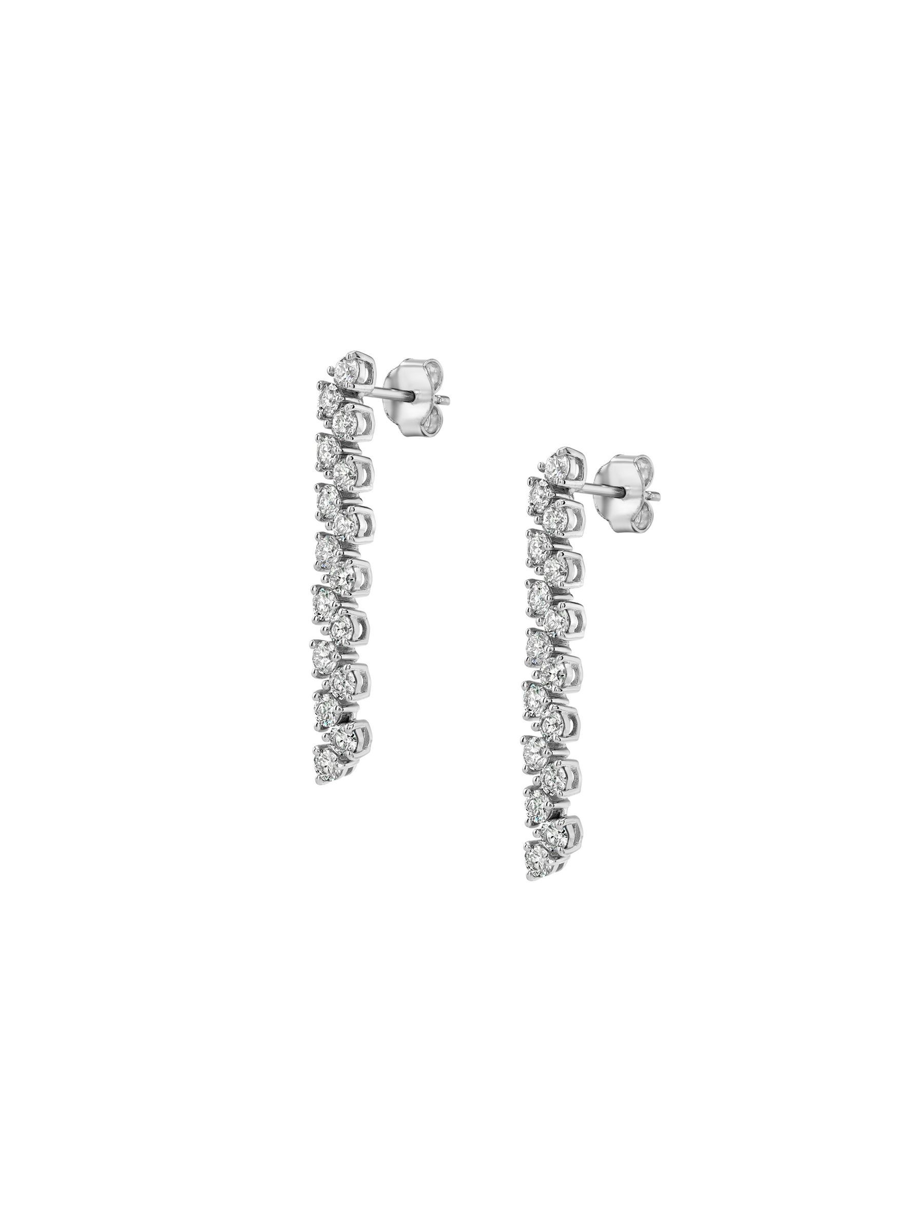 ROMY SHORT RIVIÈRE EARRINGS IN MOISSANITE, STERLING SILVER