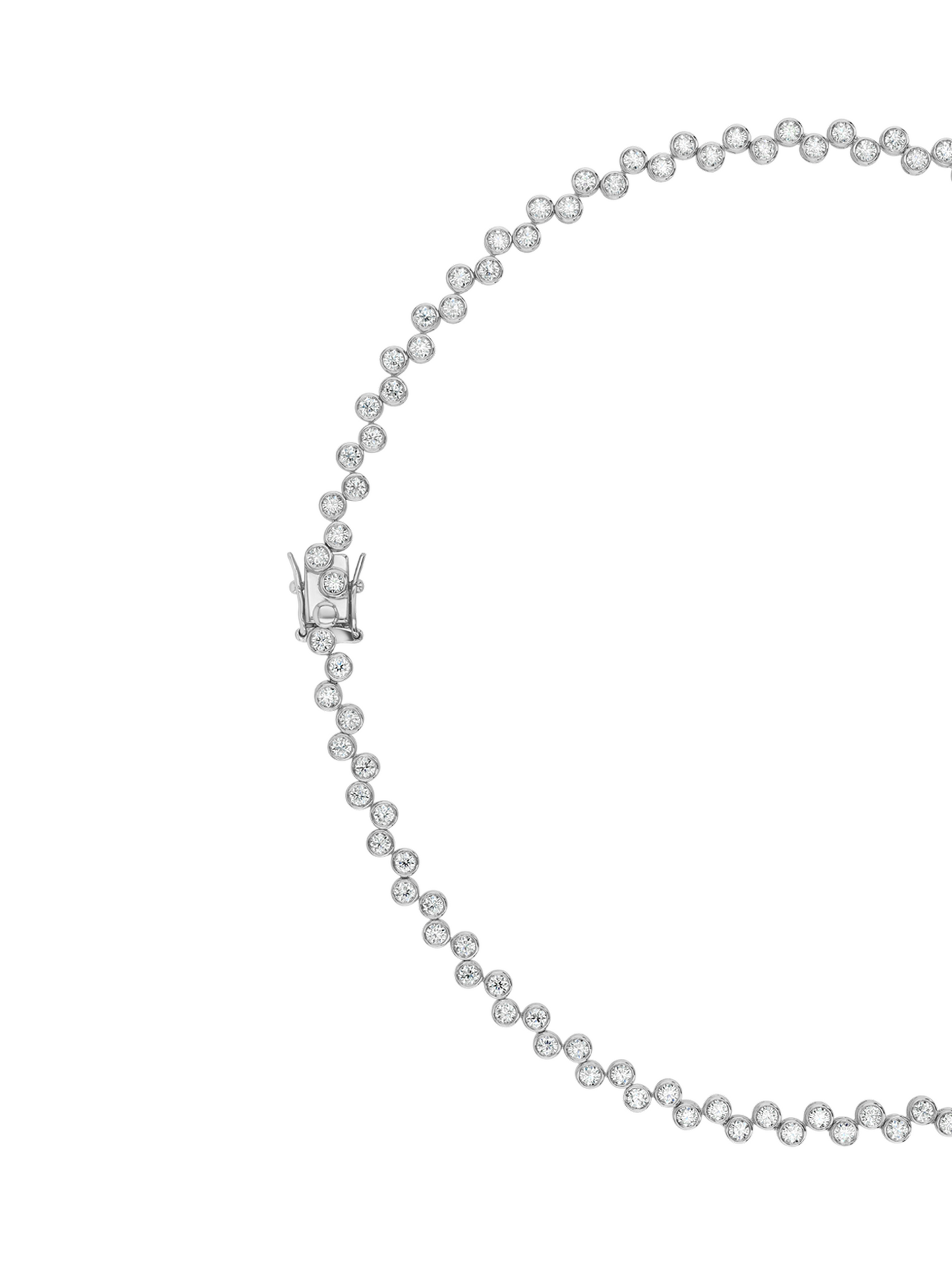 ROMY BEZEL RIVIÈRE NECKLACE IN MOISSANITE, STERLING SILVER