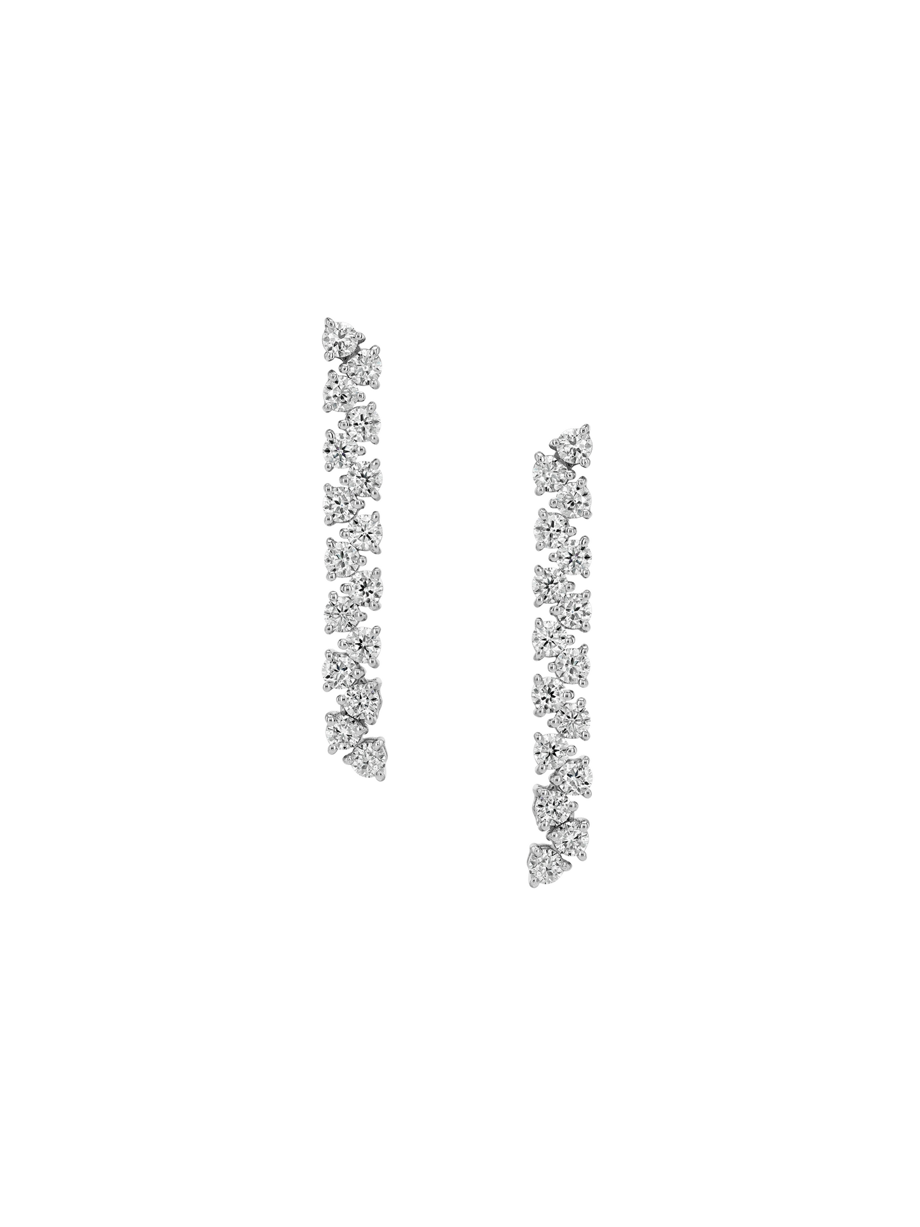 ROMY SHORT RIVIÈRE EARRINGS IN MOISSANITE, STERLING SILVER