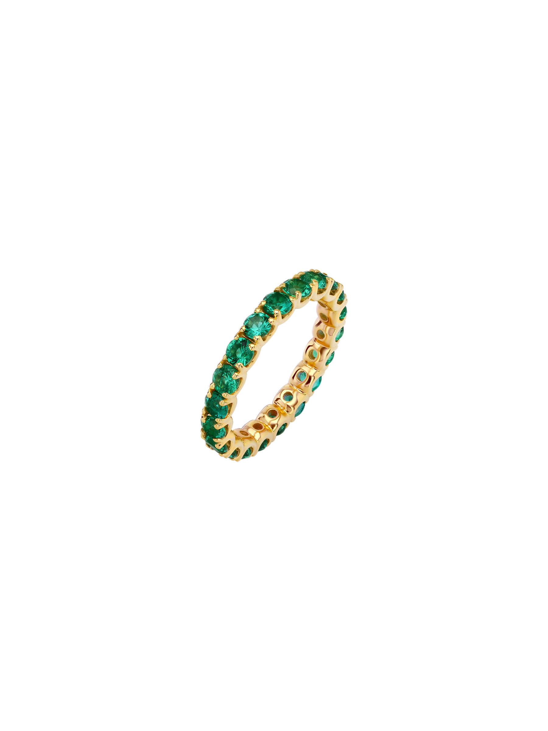 ROUND-CUT ETERNITY BAND IN DEEP LAB EMERALD, GOLD VERMEIL