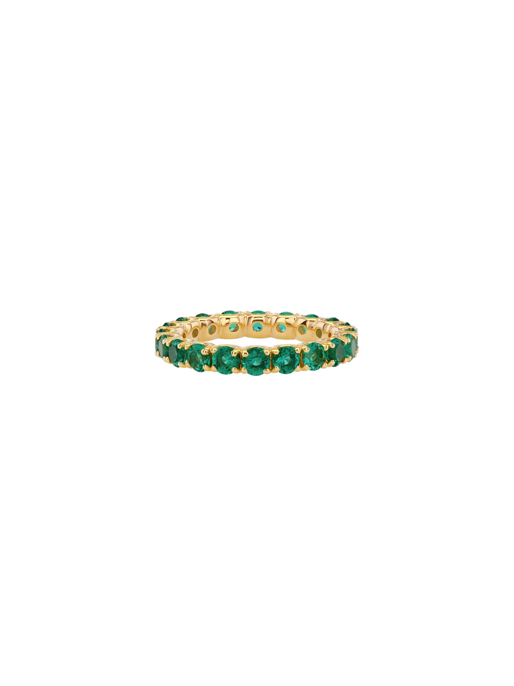 ROUND-CUT ETERNITY BAND IN DEEP LAB EMERALD, GOLD VERMEIL