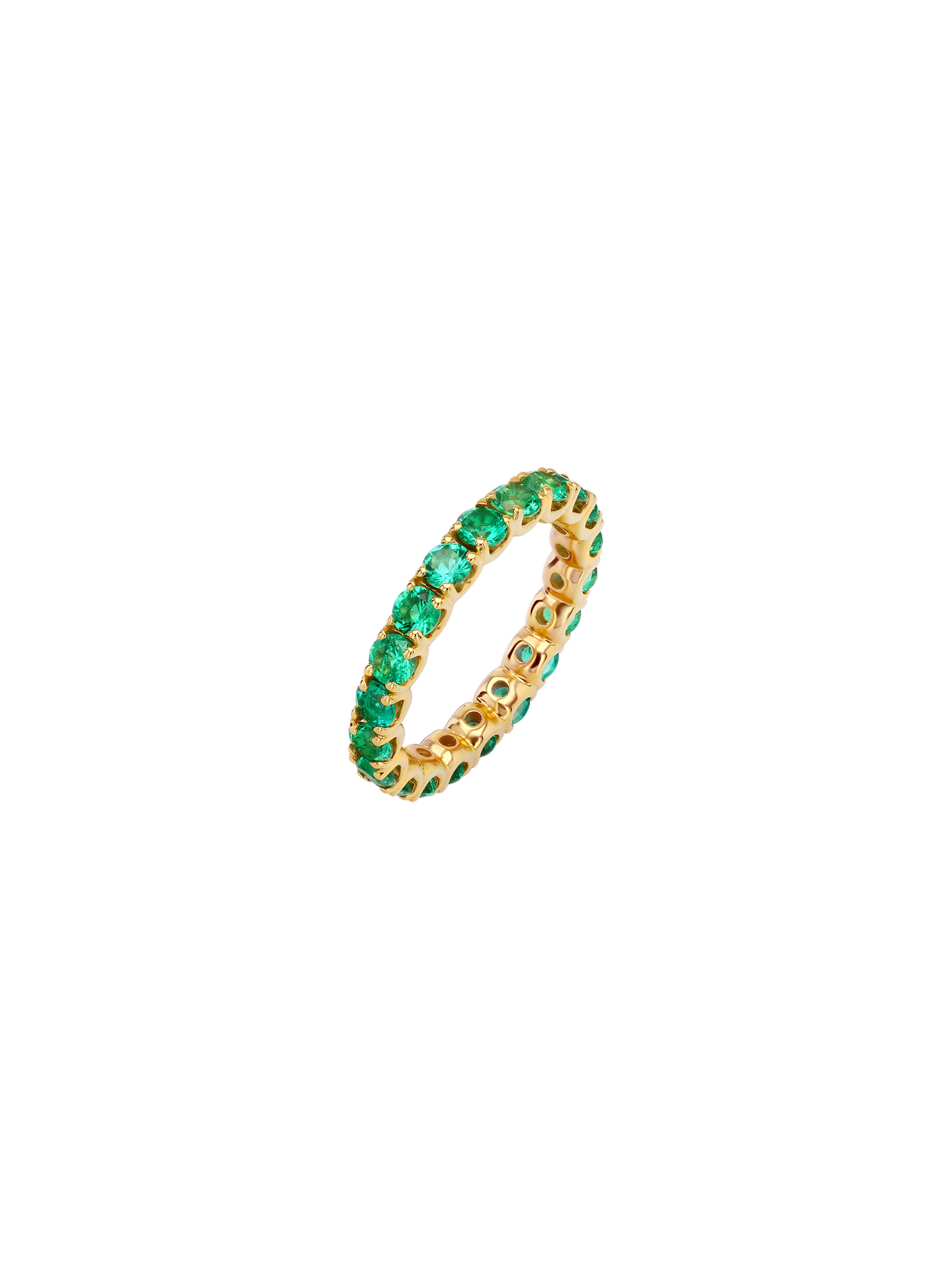 ROUND-CUT ETERNITY BAND IN LAB EMERALD, GOLD VERMEIL