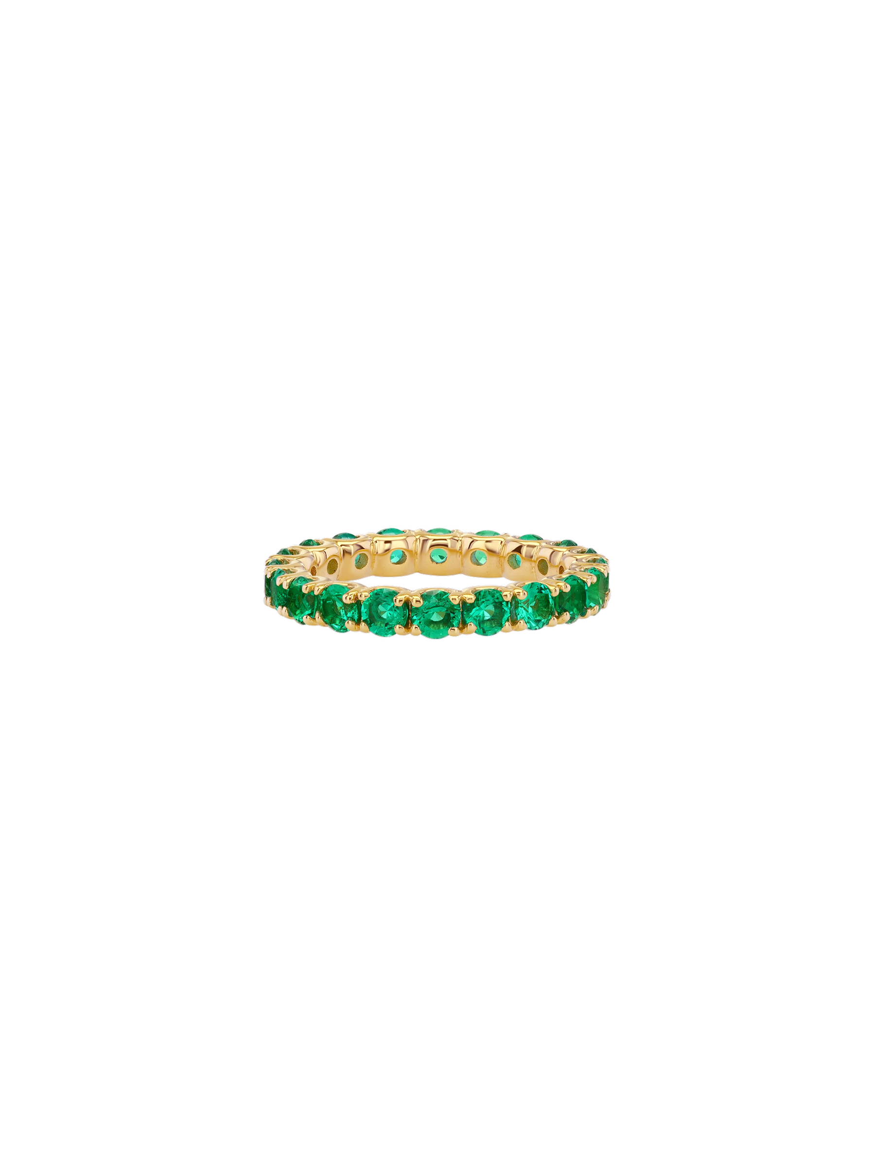 ROUND-CUT ETERNITY BAND IN LAB EMERALD, GOLD VERMEIL