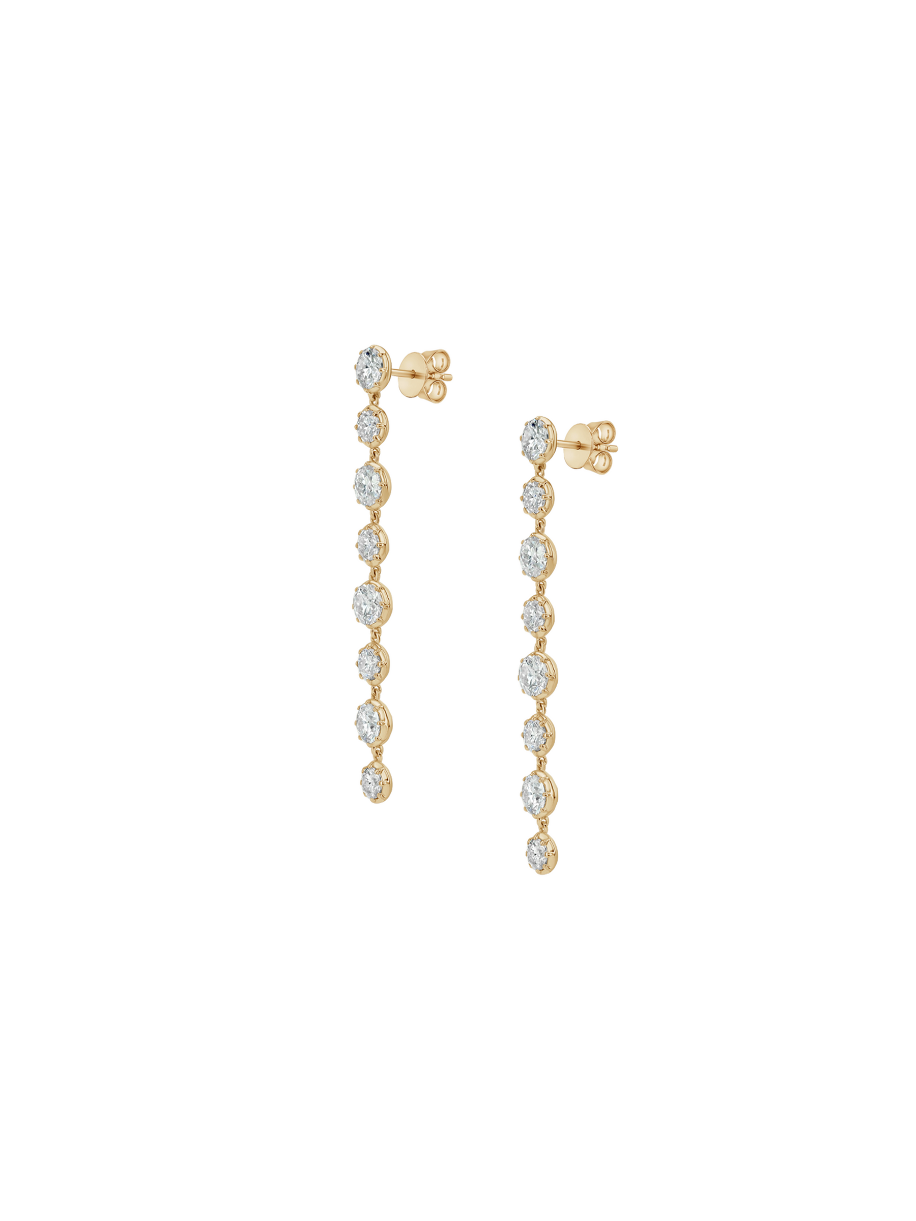 SHORT SYLVIE RIVIÈRE DROP EARRINGS IN MOISSANITE, GOLD VERMEIL